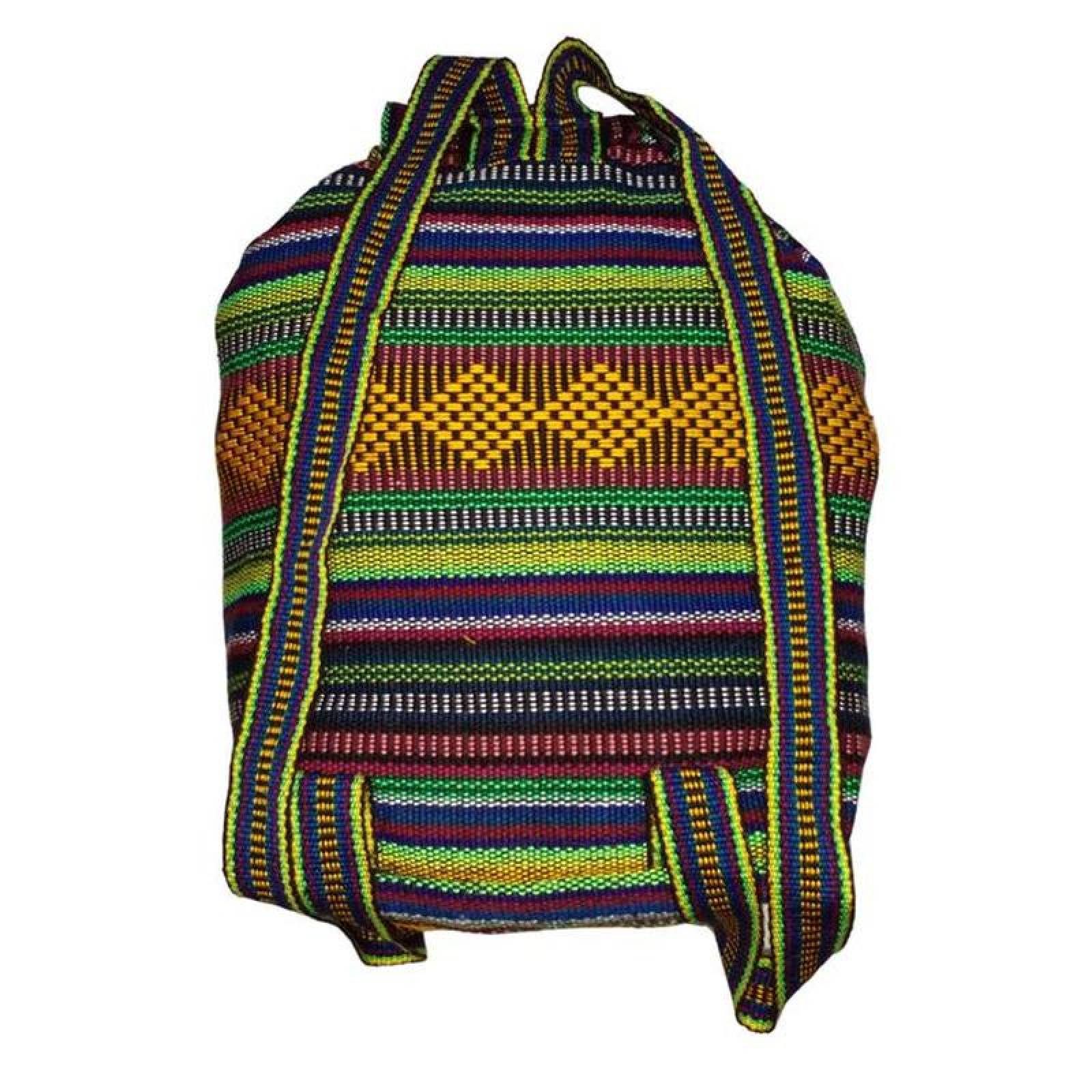 Morral Artesanal Bordado MXYUR-002-1 2 Pzas 10Kg AzulVerdeRojoAmarillo Hechas a Mano HiloEstambre, YuritColors