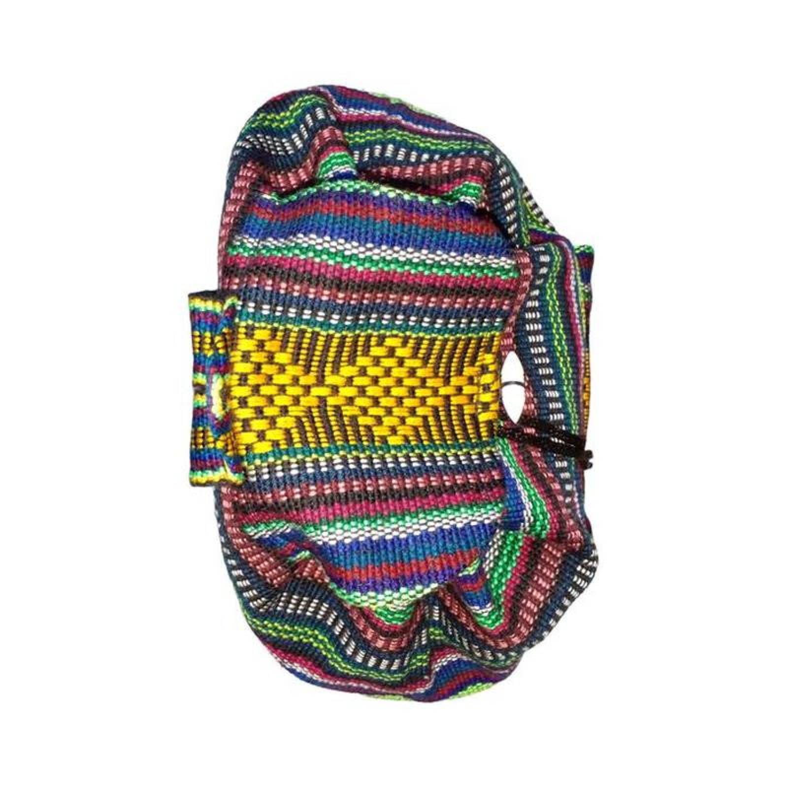 Mochilas Artesanales Bordadas MXYUR-002-4 2 Pzas 10Kg AzulVerdeRojoAmarillo Hechas a Mano HiloEstambre, YuritColors