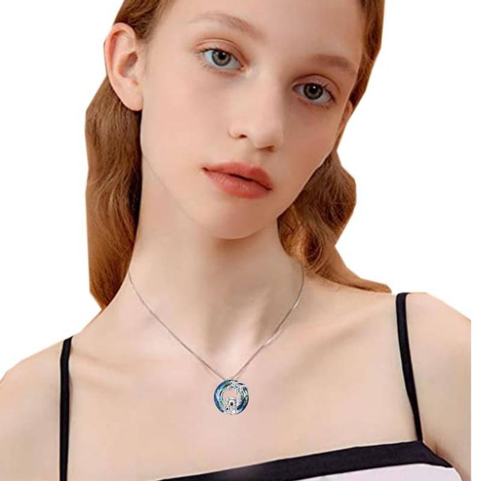 Collar de Koala para Dama MXKOL-001-5 1 Pza Collar KoalaAro GrisAzul Metal, KoalaNeck03