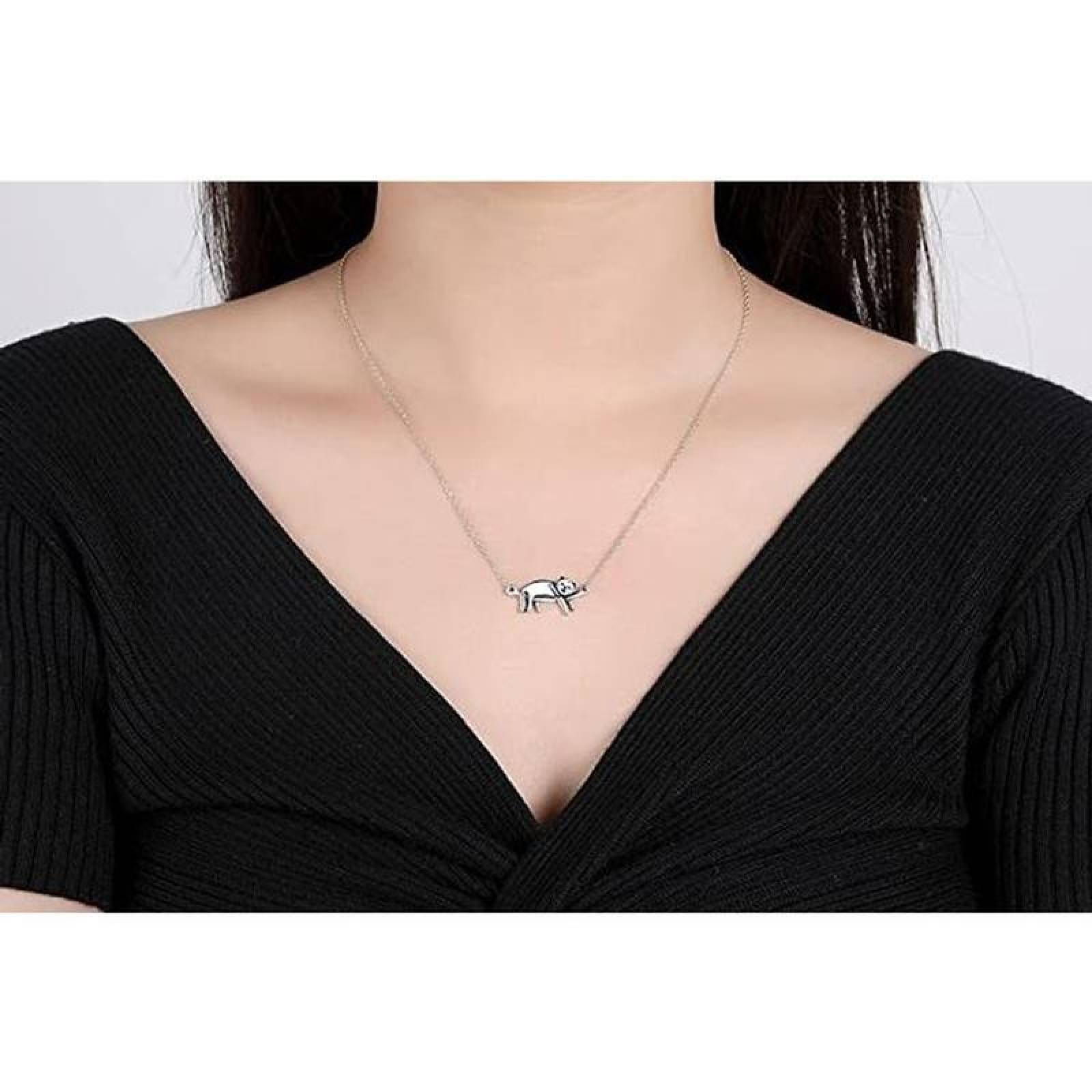 Cadena de Animales para Regalar MXTNG-004-6 4 Pzas Collar GatoDormido Gris Metal, CatNeck01
