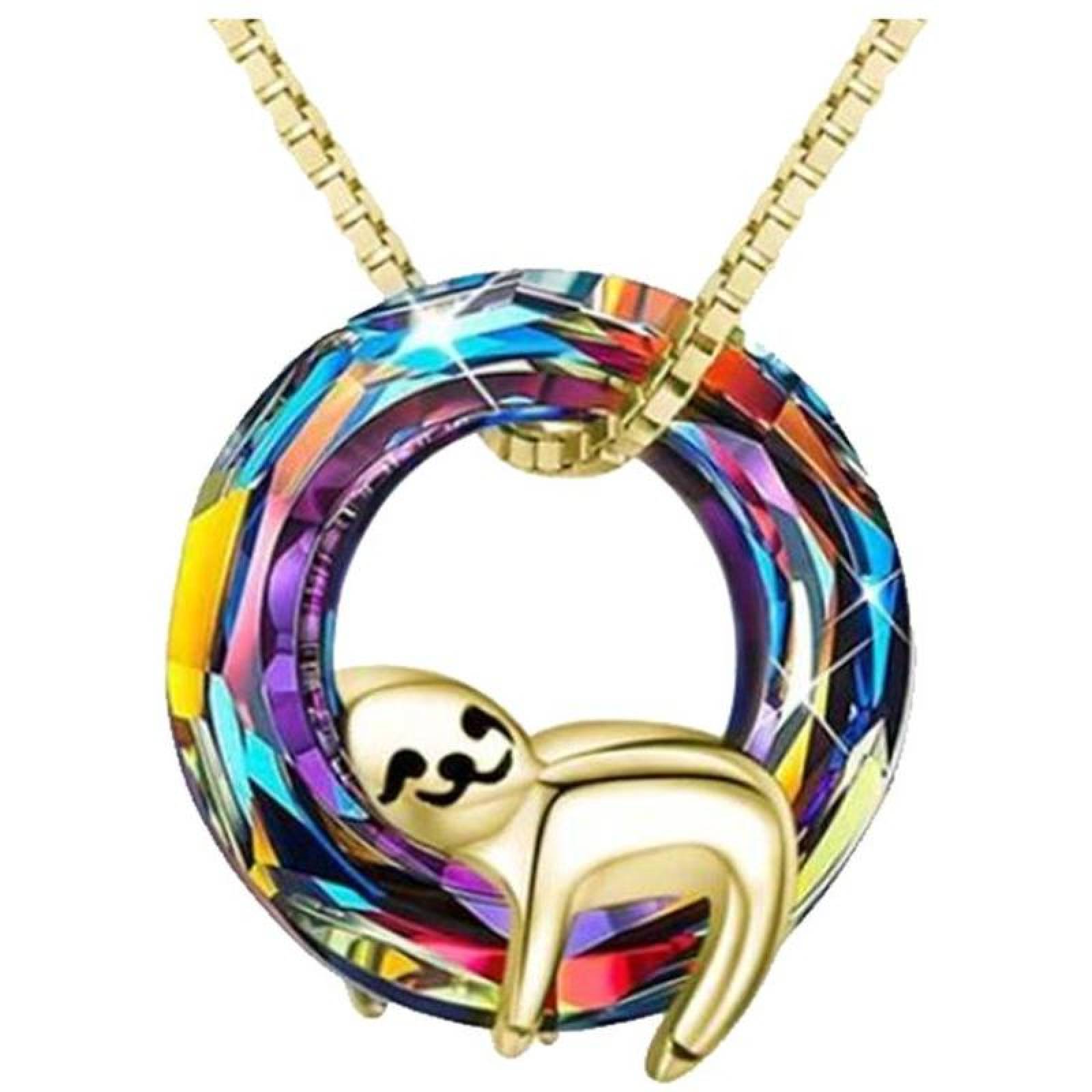 Cadena con Dije de Oso Perezoso MXYHS-001-2 1 Pza Collar Oso PerezosoAro Dorado Metal, SlothyNeck07