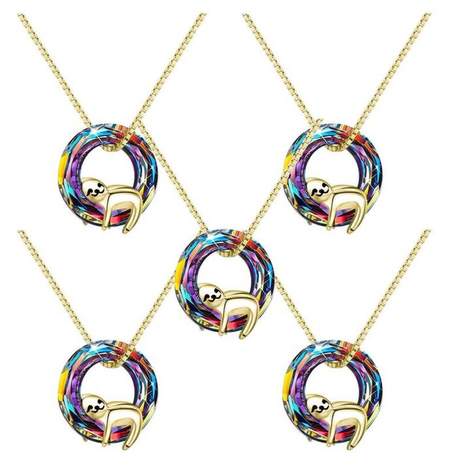 Collar de Perezoso Sonriente MXYHS-005-4 5 Pza Collar Oso PerezosoAro Dorado Metal, SlothyNeck07