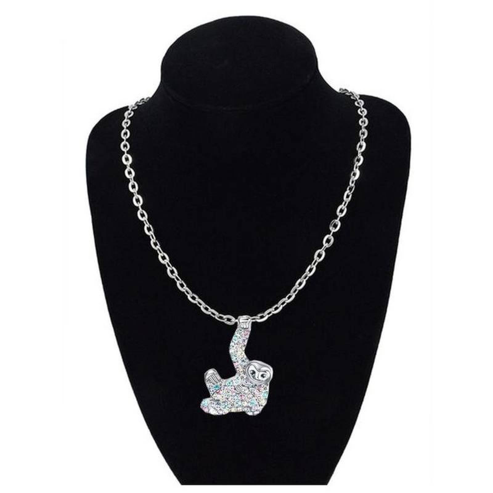 Collar de Perezoso Sonriente MXYPO-001-4 1 Pza Collar Oso PerezosoColgado Gris Metal, SlothyNeck02