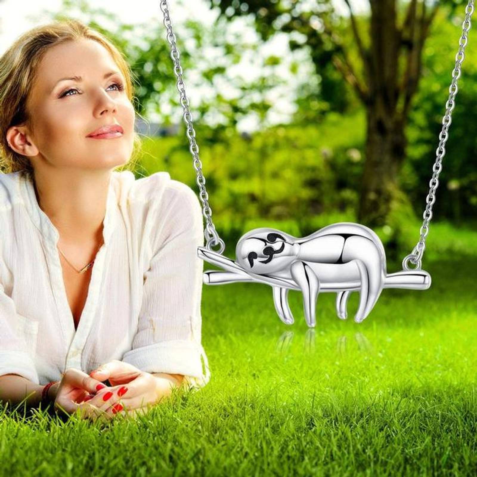 Collar de Oso Perezoso MXYSV-001-1 1 Pza Collar Oso PerezosoRama Gris Metal, SlothyNeck05