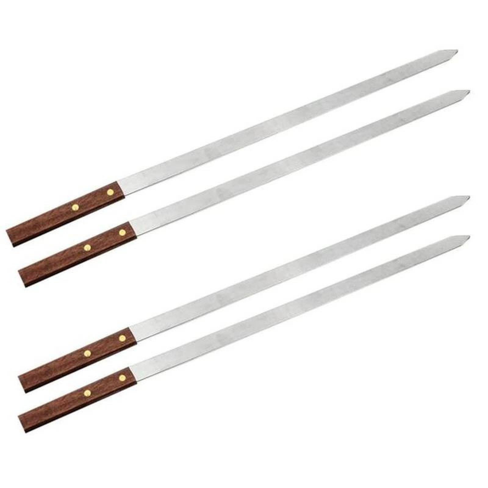 Utensilio para Brochetas MXBZS-002-5 4 Pzas 60cm Acero Inoxidable, BraziSpades