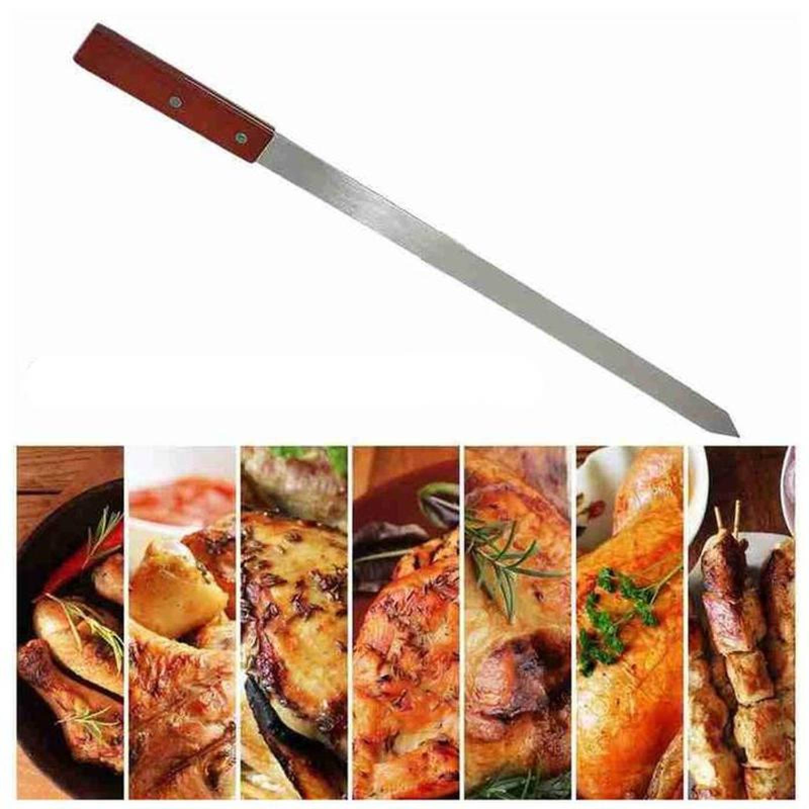 Utensilio para Brochetas MXBZS-002-5 4 Pzas 60cm Acero Inoxidable, BraziSpades