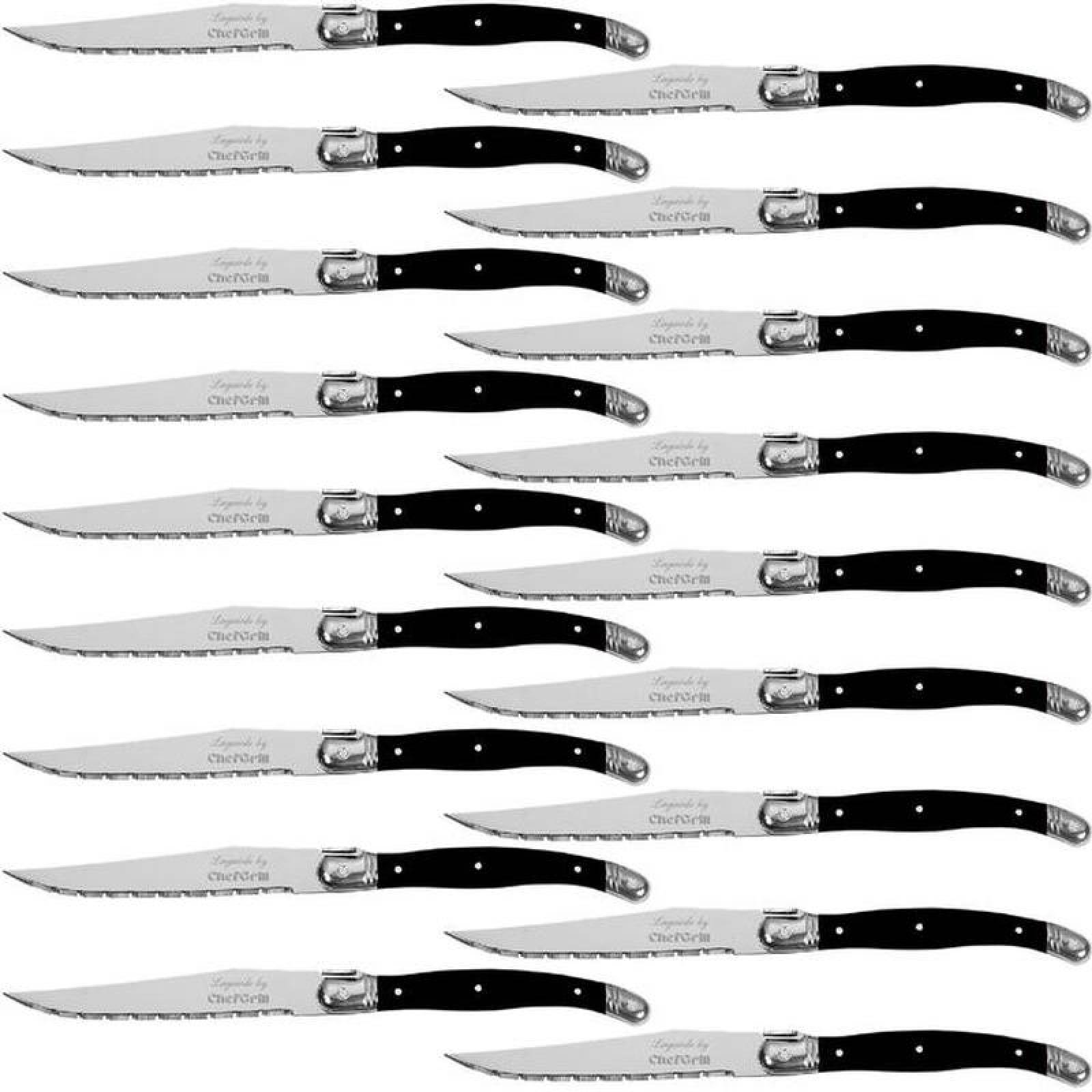Juego Cuchillos Laguiole Alto Templ MXLBK-012-2 18 pzas 23 cm Negro Acero Inoxidable Cuchillo para carne, LaguioleBlack