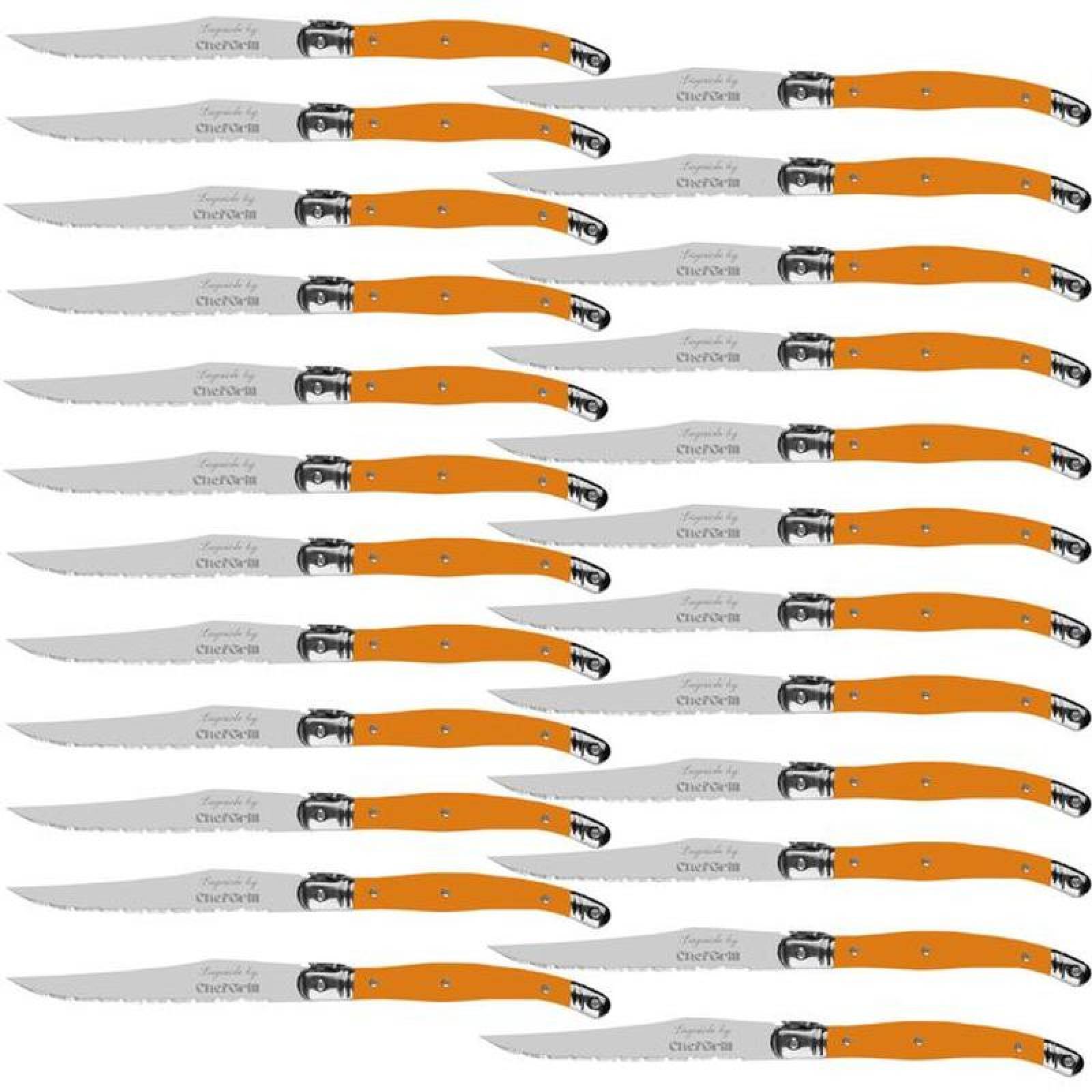 Cuchillos con Mango Ergonómico MXORG-014-2 24 pzas 23 cm Naranja Acero Inoxidable Cuchillo para carne, LaguioleOrange