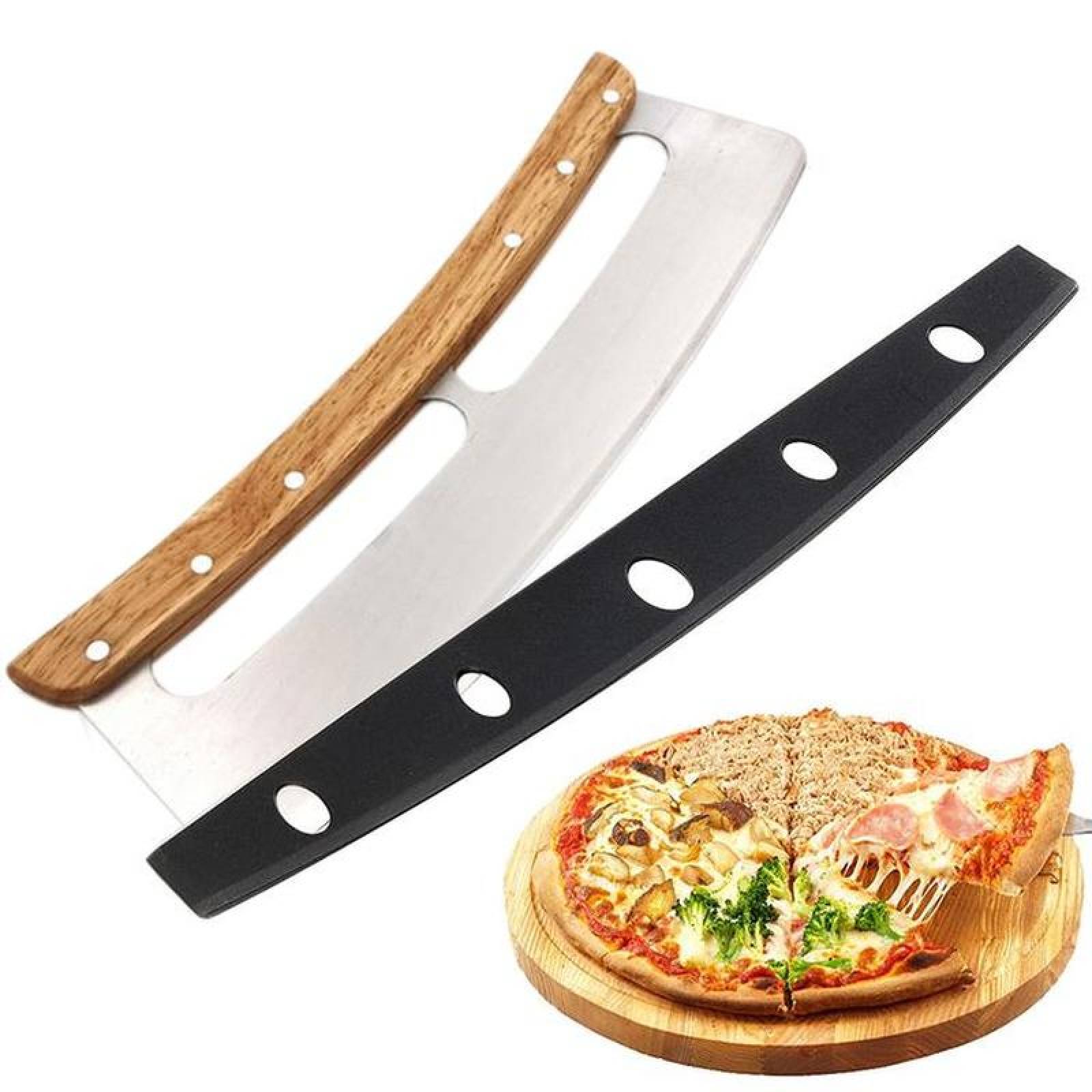Corta Pizza Profesional MXZZA-001-22 1 Pza 35cm Acero Inoxidable Cortador PizzaBlade