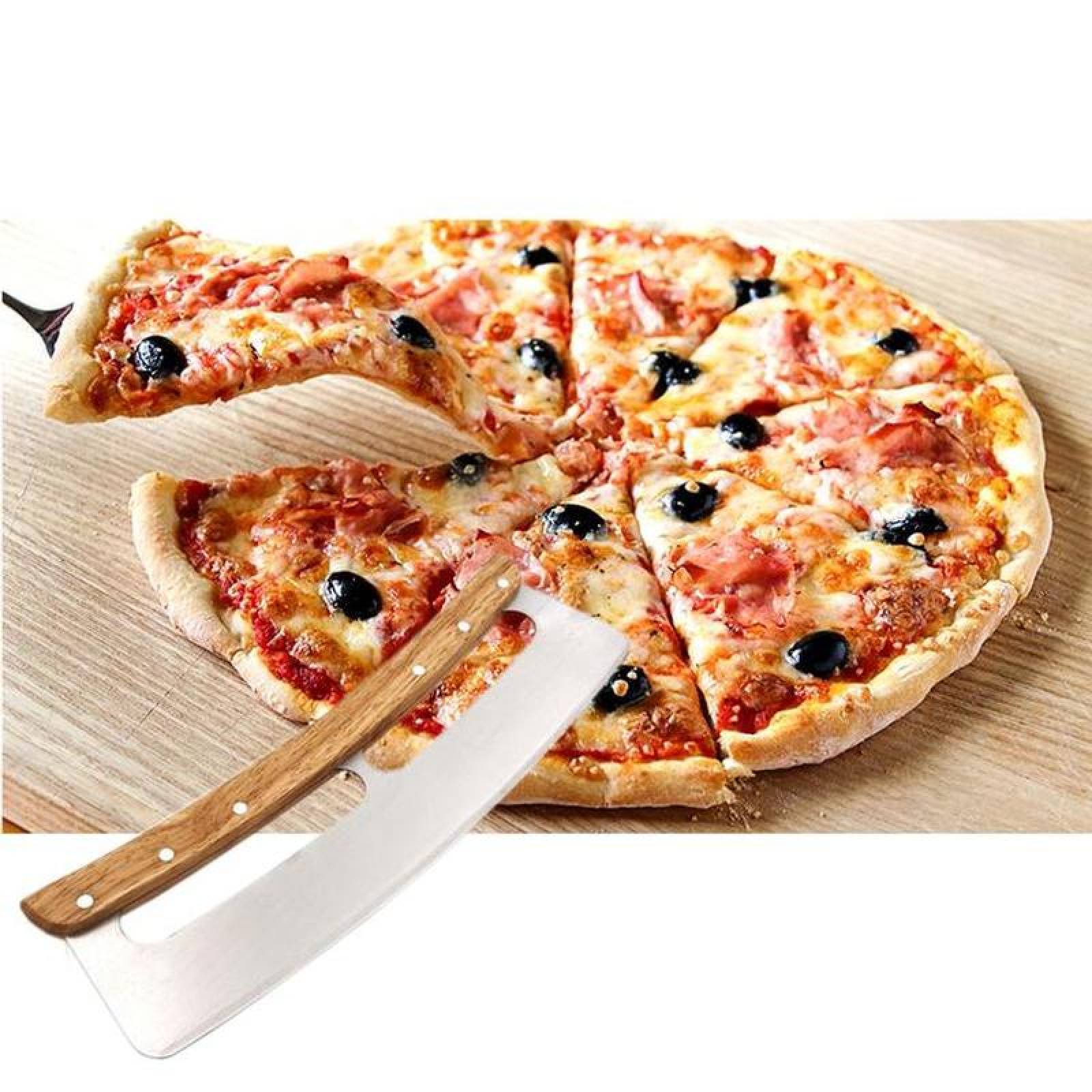 Corta Pizza Profesional MXZZA-001-22 1 Pza 35cm Acero Inoxidable Cortador PizzaBlade