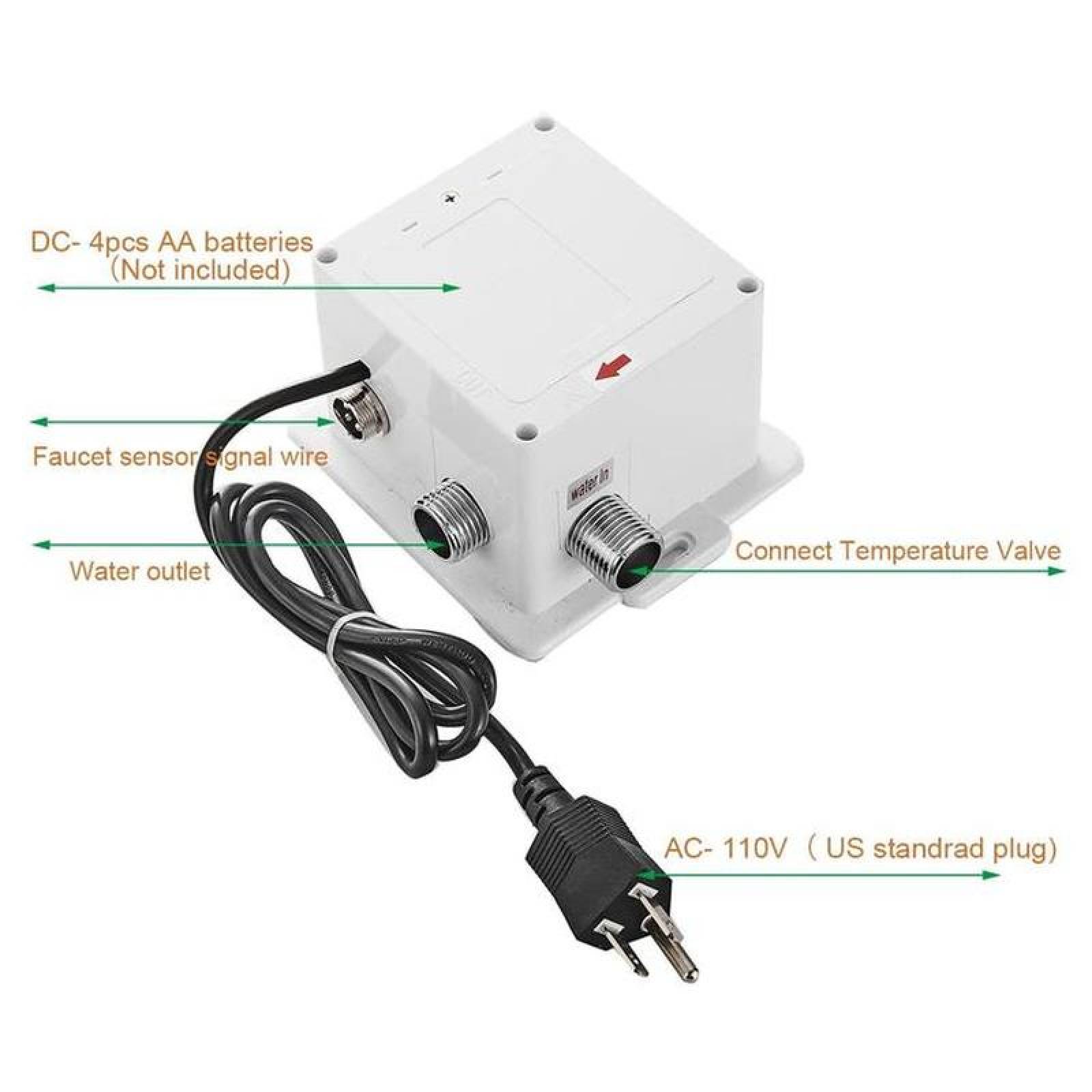 Caja de Control de Grifo MXSSX-001-1 110V 60Hz Blanco Diámetro de Tubo 12", SensoMax