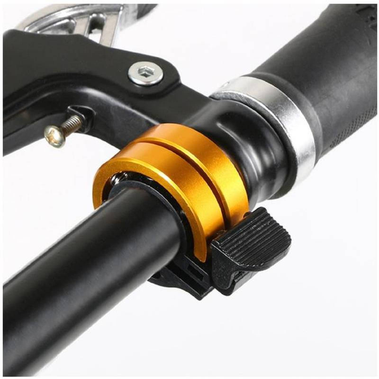 Bocina para Bicicleta MXBIK-006-3 1 pza 3,8x1,9cm Dorado 2,2 cm Diámetro Interior Aluminio y Plástico ABS, BikbelPlus