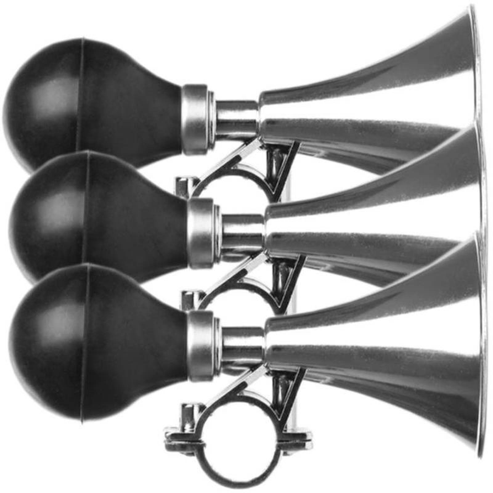 Claxon de Aire para Bici MXNRK-003-2 3 Pzas Negro 15x7cm Silicona, HornBlack