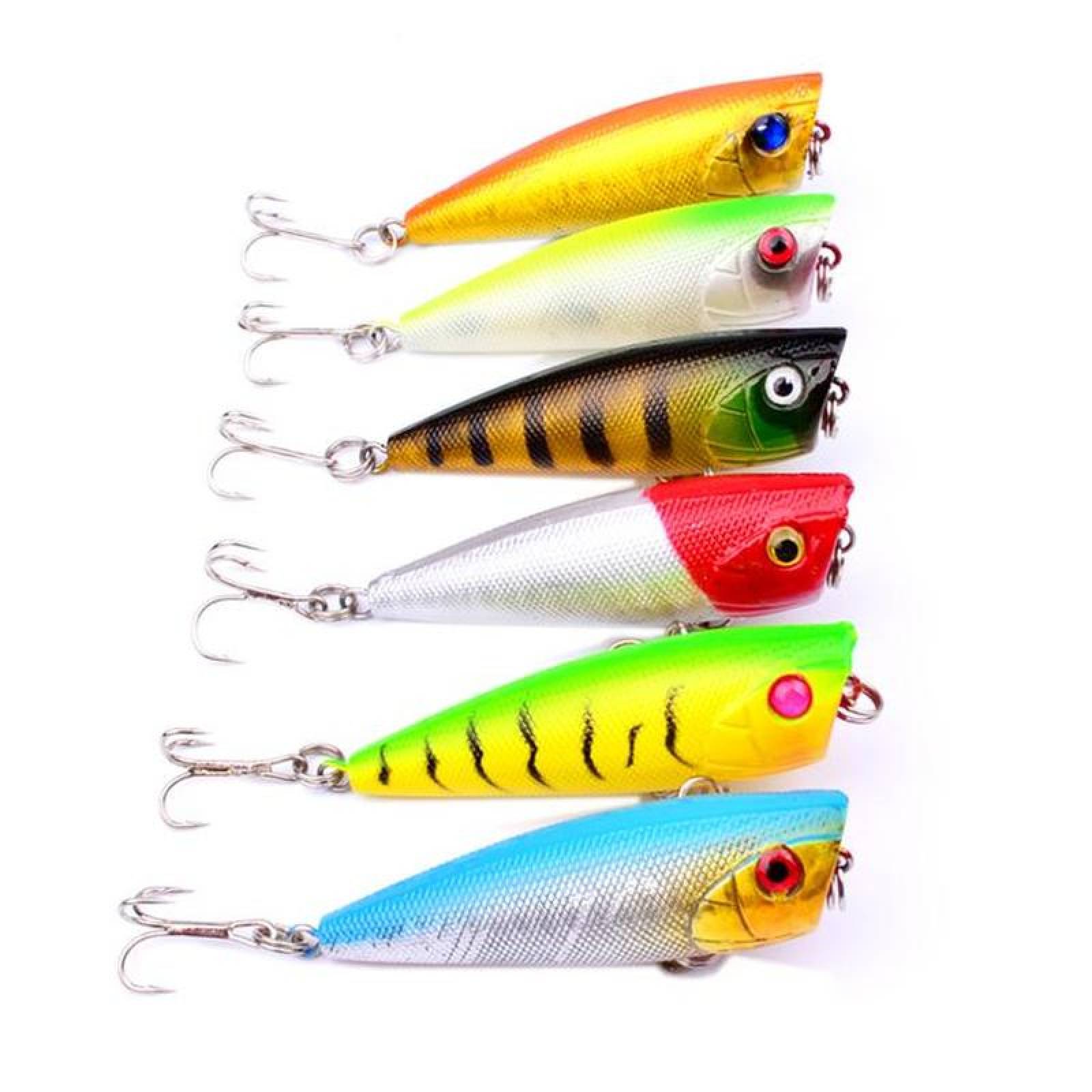 Carnada de Pesca en Plástico ABC MXFFG-006-1 6Pzas 6cm Color al Azar Anzuelo Plástico ABS, FishesPad