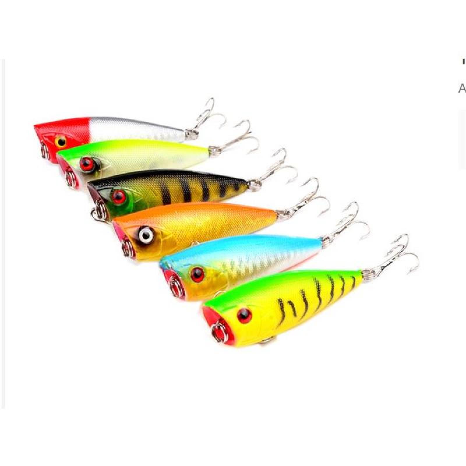 Carnada de Pesca en Plástico ABC MXFFG-006-1 6Pzas 6cm Color al Azar Anzuelo Plástico ABS, FishesPad