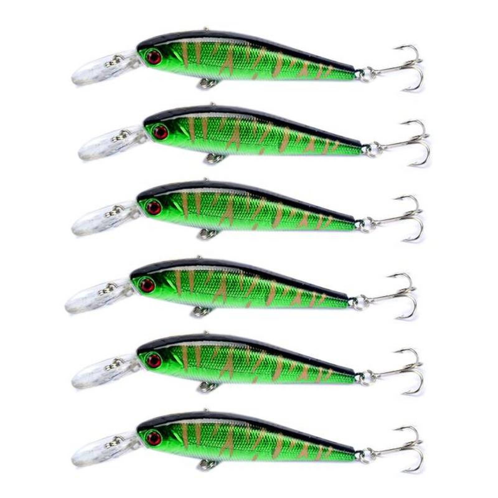 Señuelo de pesca Plástico ABC MXFGO-006-4 6Pzas 11cm Color al Azar Anzuelo Plástico ABS, FishiLingo