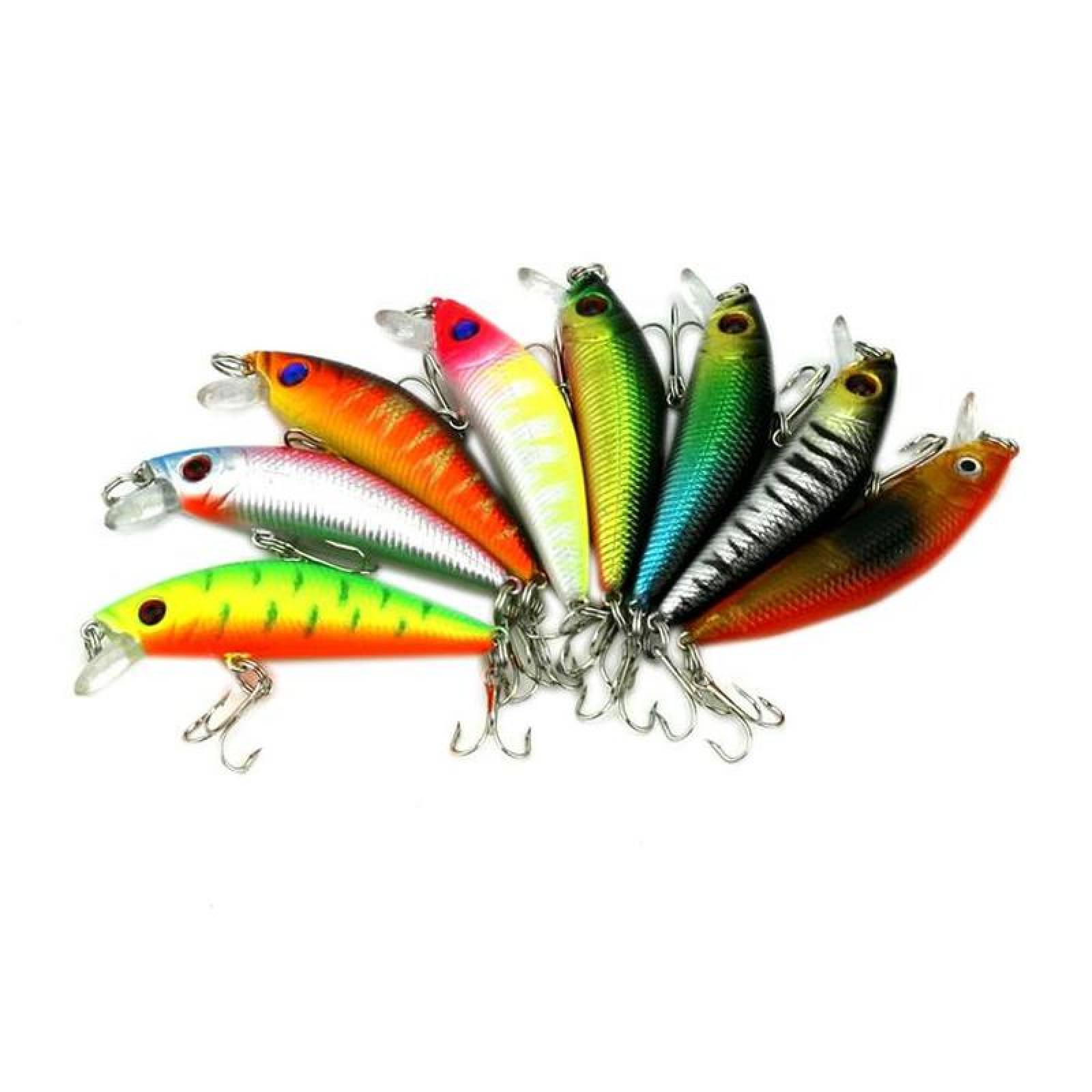 Señuelo Pesca Plástico ABC MXFHG-004-2 4Pzas 7cm Color al Azar Anzuelo Plástico ABS, FishyGolden