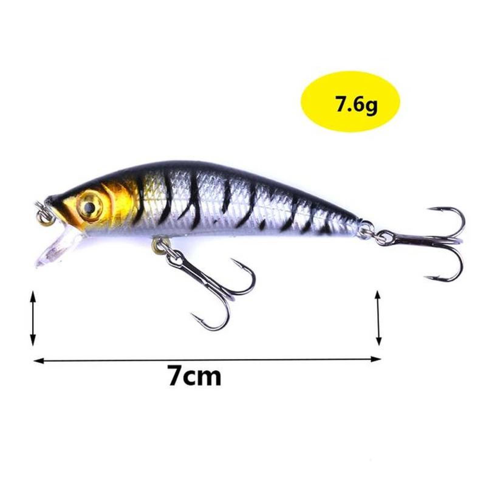 Señuelo Pesca Plástico ABC MXFHG-004-2 4Pzas 7cm Color al Azar Anzuelo Plástico ABS, FishyGolden
