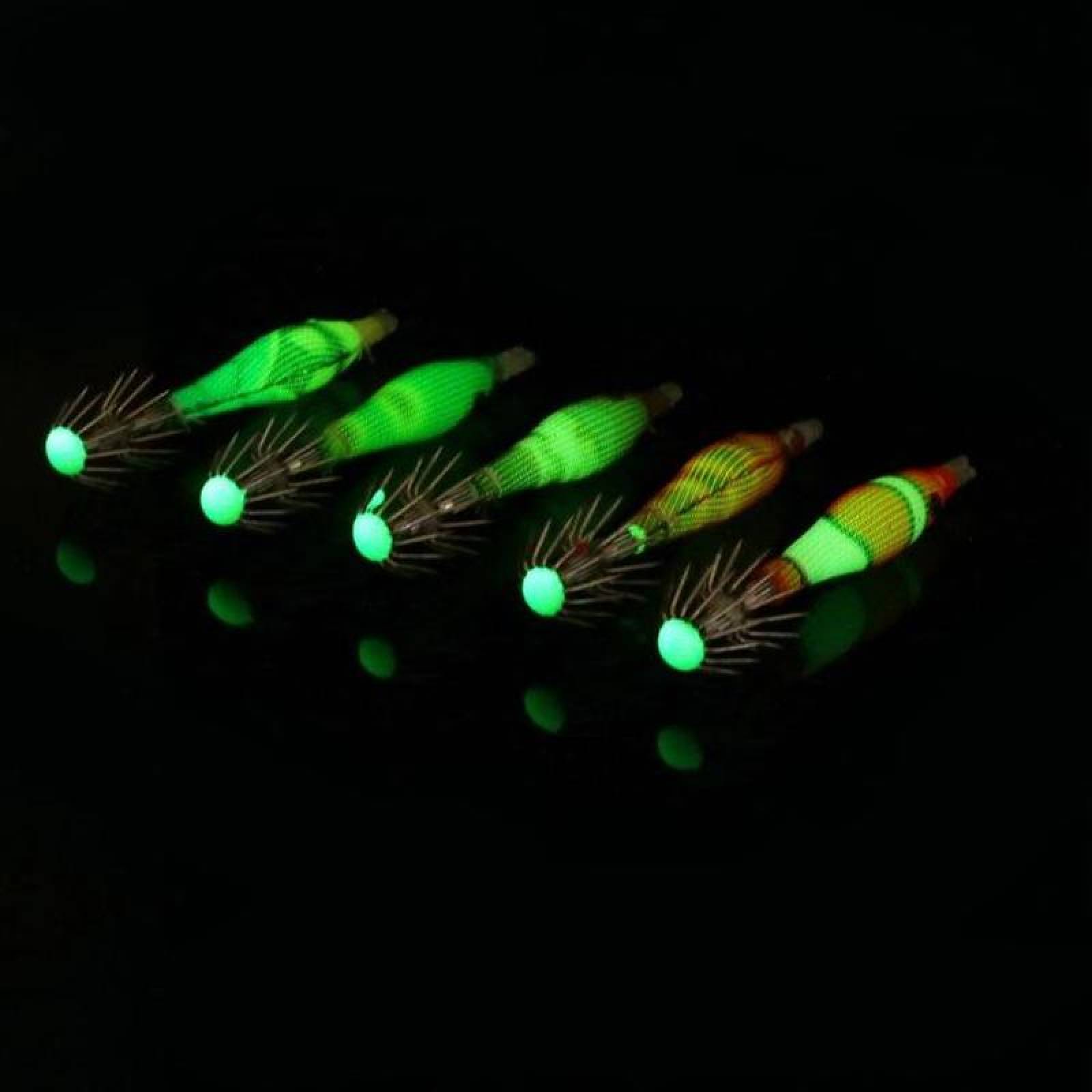 Anzuelo Doble Agua Salada MXFMO-001-4 5pzas 7x1,5cm Fluorescente Multicolor Azar Plástico Anzuelo FisheSquid