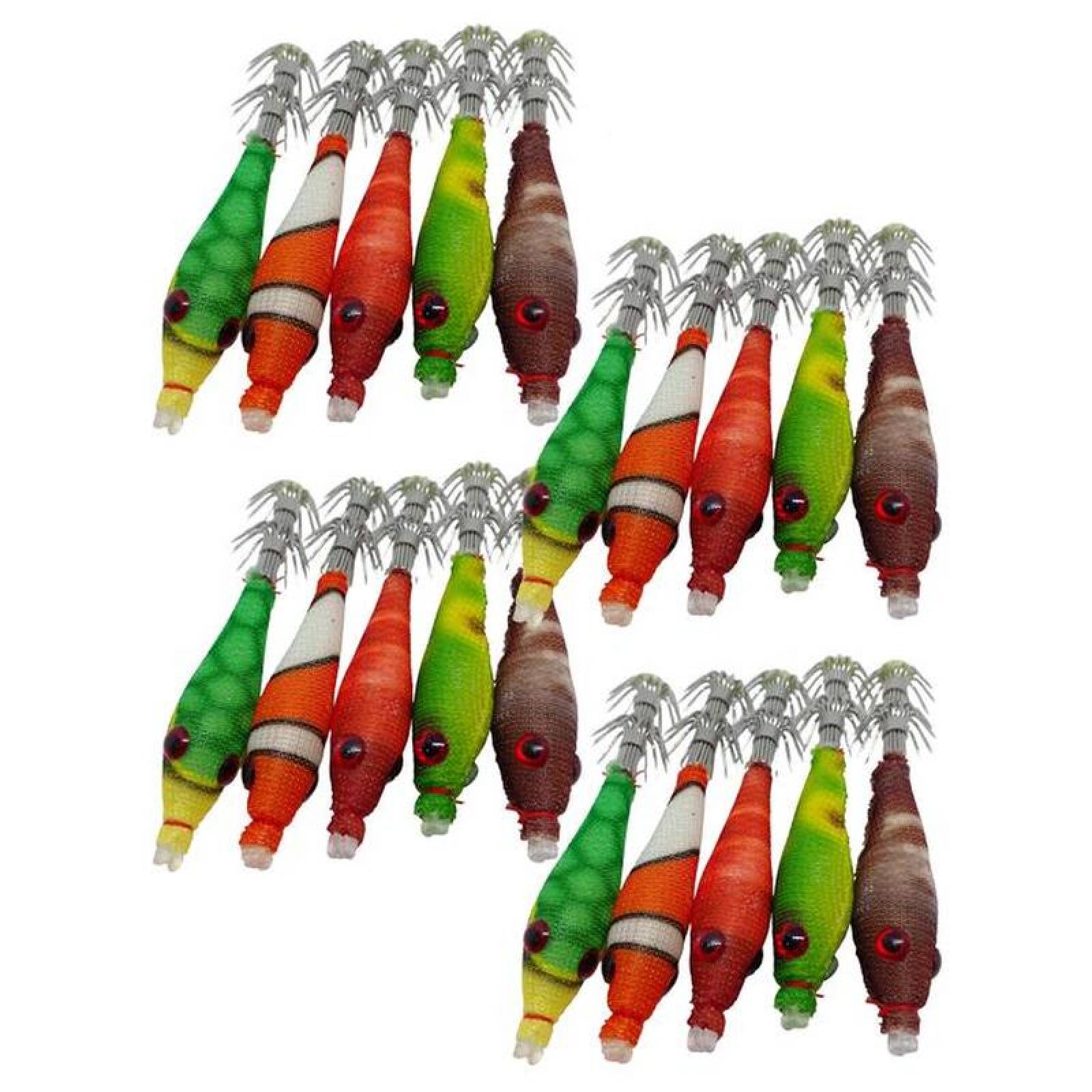 Anzuelo Reforzado Plástico MXFMO-004-4 20pzas 7x1,5cm Fluorescente Multicolor Azar Plástico Anzuelo FisheSquid