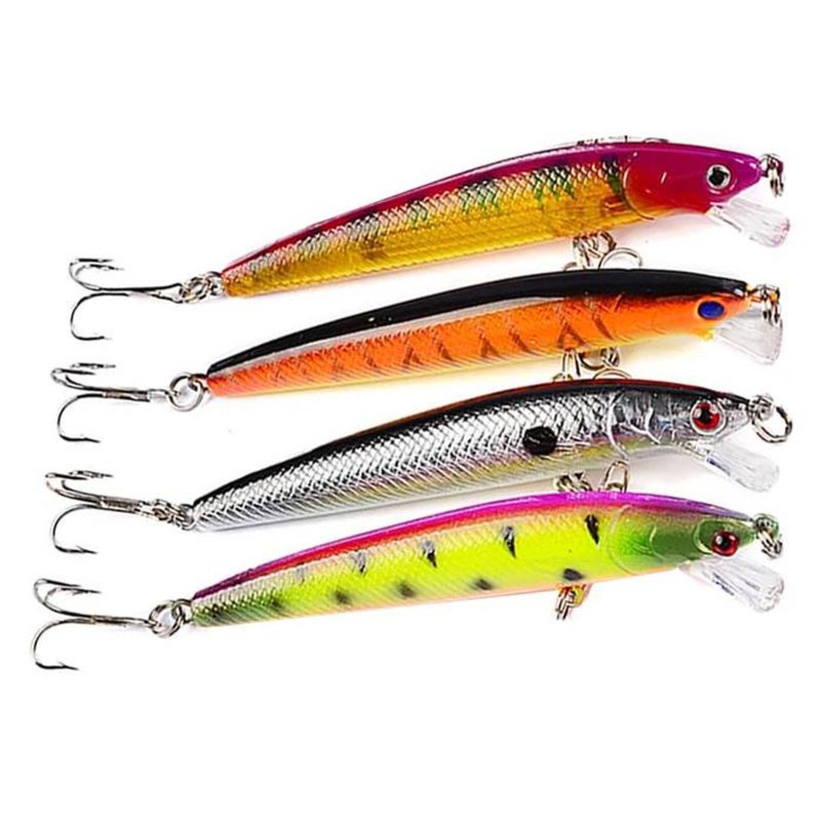 Gancho para Peces de Agua Salada MXFRN-004-2 4Pzas 9,7cm Color al Azar Anzuelo Plástico ABS, FishyRun