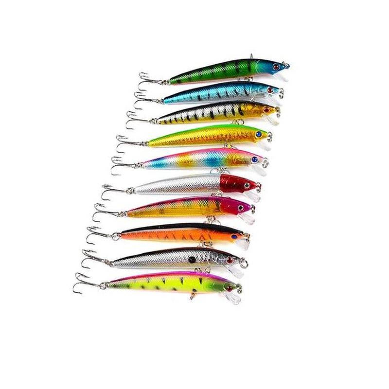 Trampa de Pesca para agua salada MXFRN-005-3 5Pzas 9,7cm Color al Azar Anzuelo Plástico ABS, FishyRun