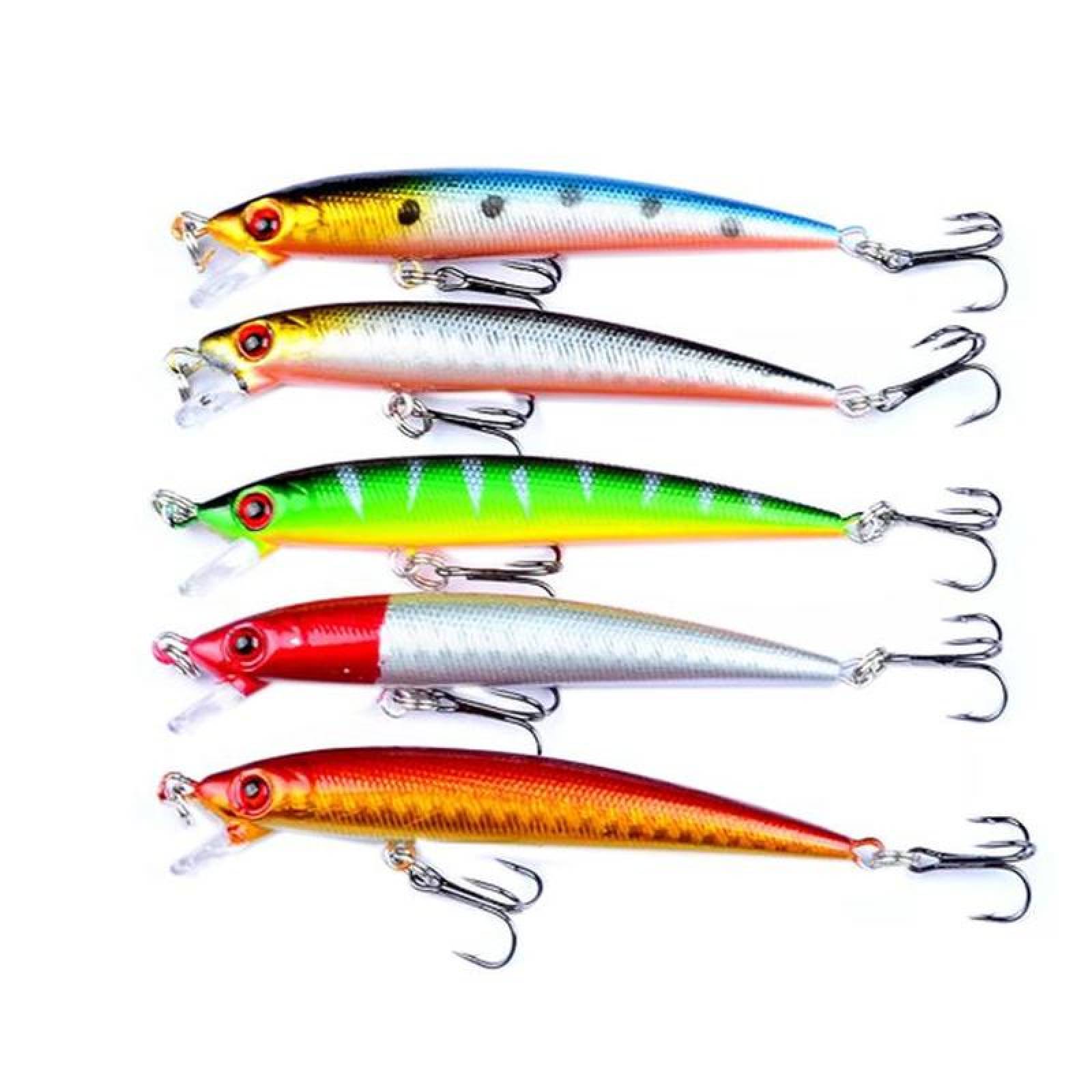 Carnada para Peces MXFRR-003-1 3Pzas 8,5cm Color al Azar Anzuelo Plástico ABS, FishColors