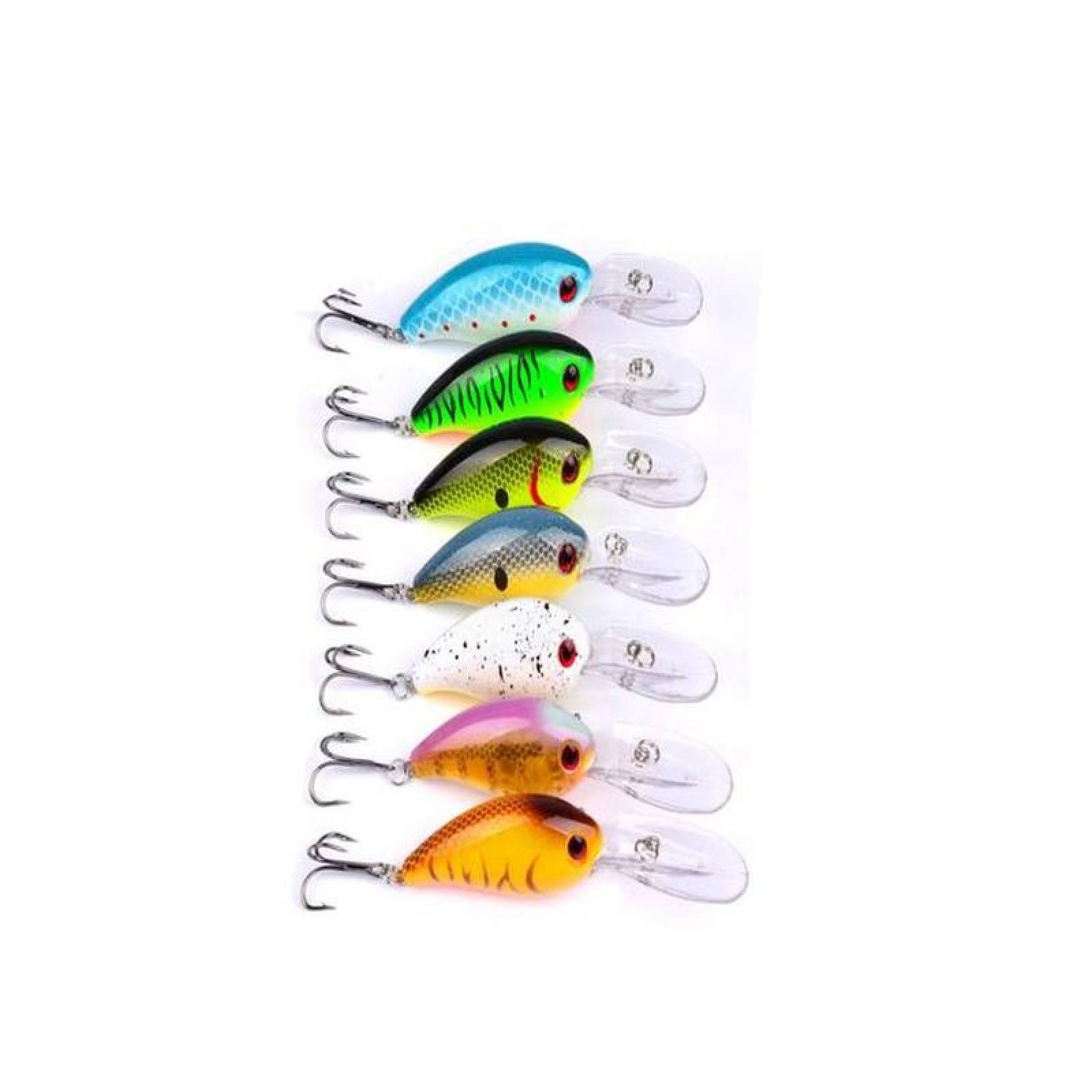 Cebo de Mar Salado MXPVV-002-5 2Pzas 6cm Color al Azar Anzuelo Plástico ABS, Fishawidth