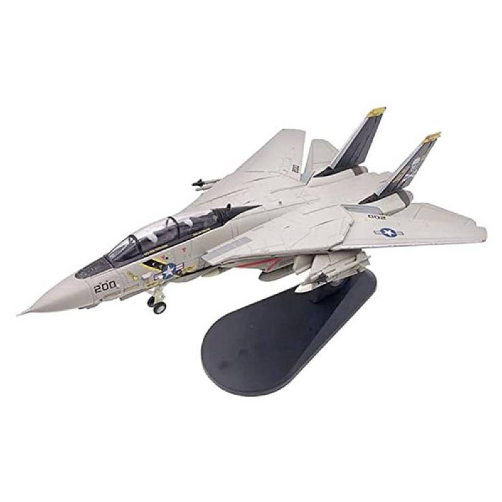 Jet Caza Portaviones F14 Tomcat MX14F-001-22 F-14A Tomcat 1100 19x19x14cm MetalPlástico Base plastico Gris, F-14A Tomcat Wings Adjustable