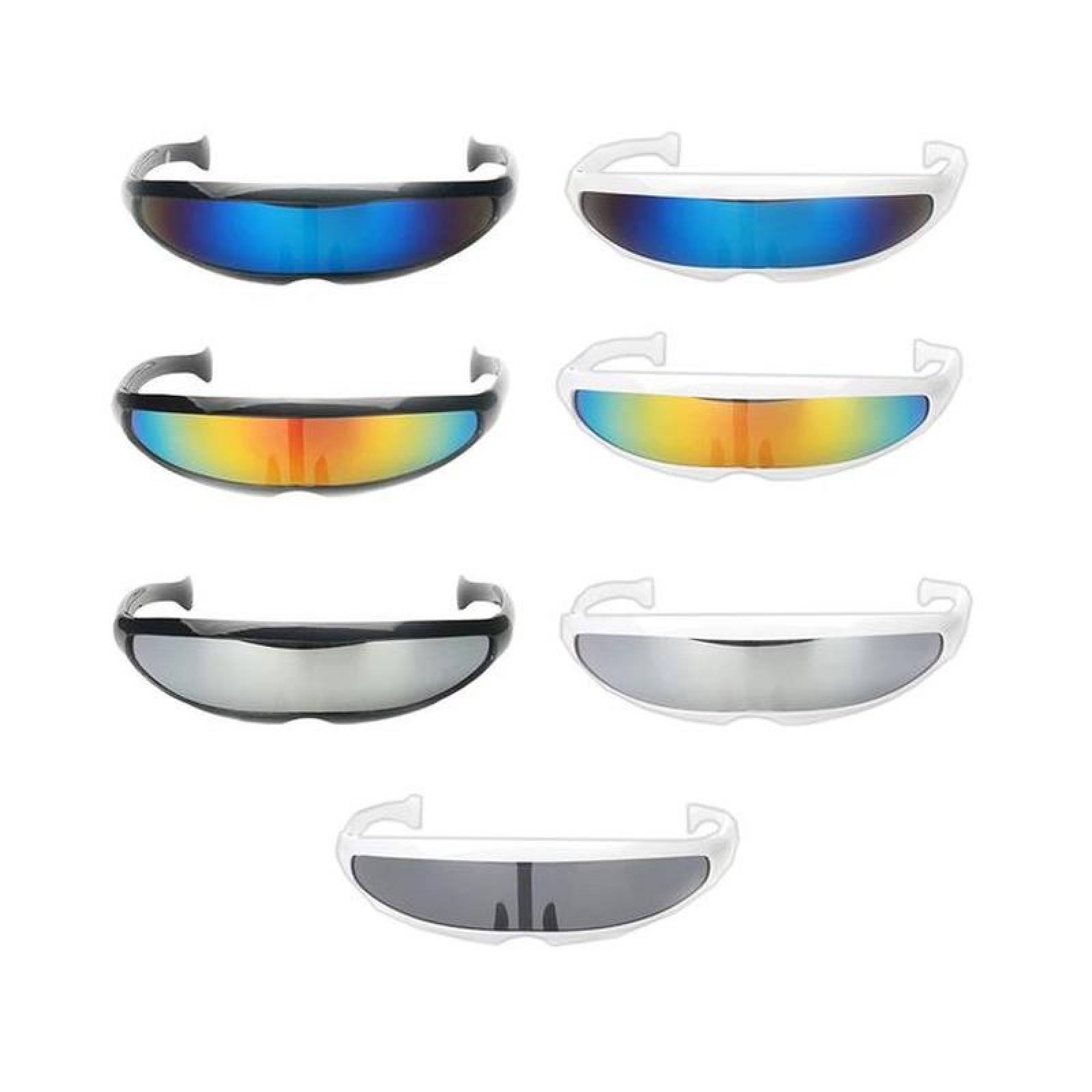 Gafas Futuristas MXDEY-006-2 Plástico Blanco-Tornasol UnisexUV 400, DeeJayPro