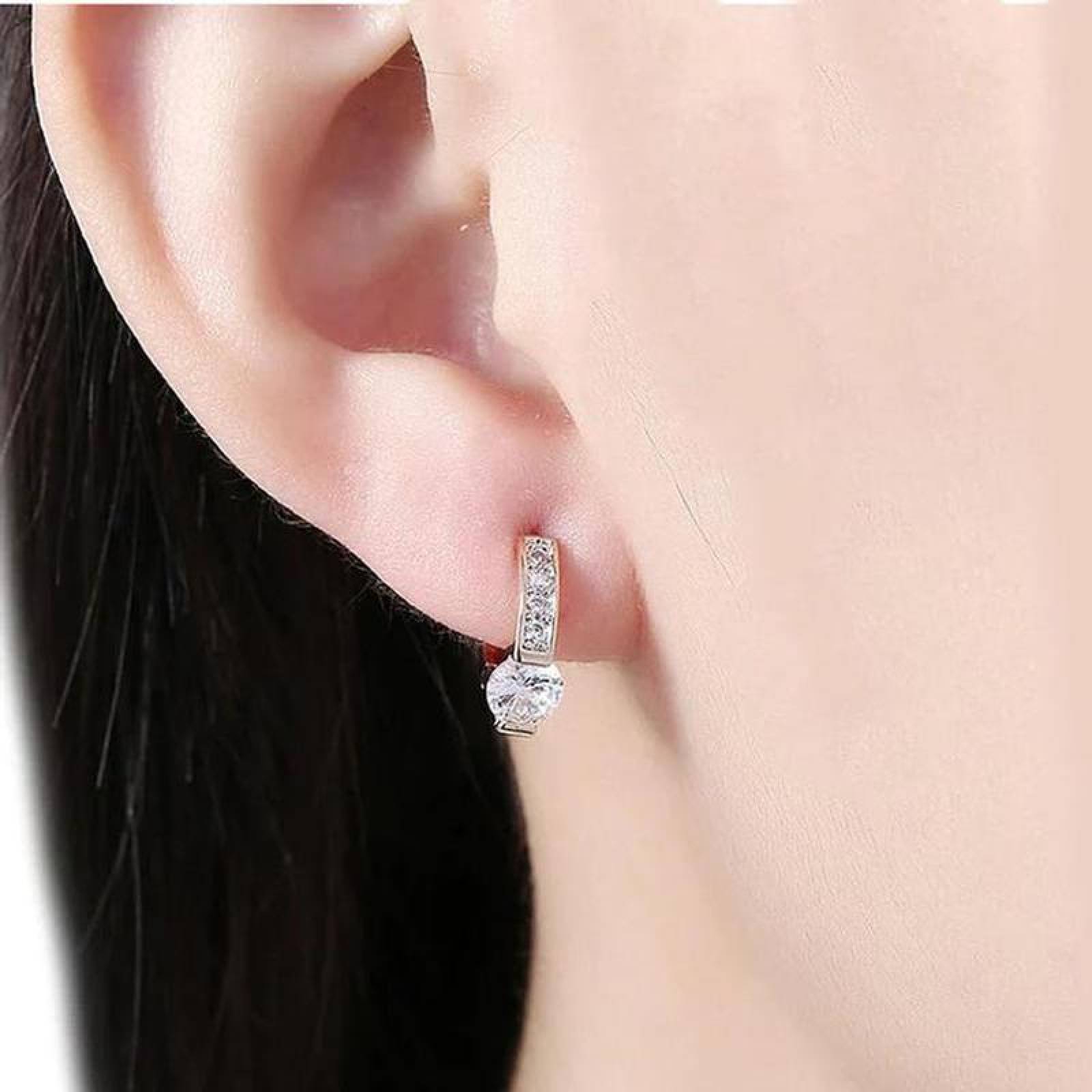 Pendientes para Niñas MXZCA-002-6 2 Pzas Aretes RedondosZirconia Color Oro Metal, Zirconia1