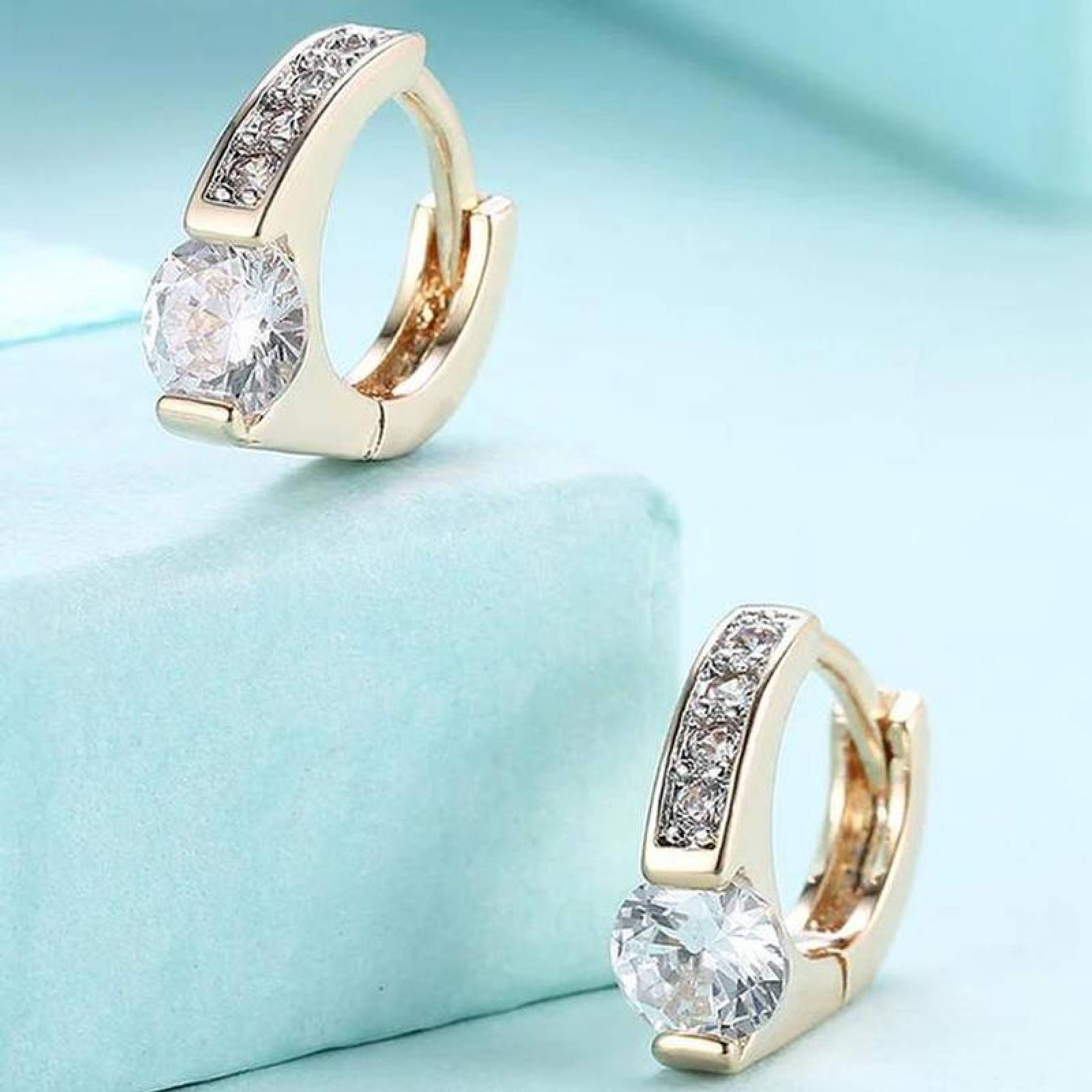Joyería de Aretes Modernos MXZCA-003-2 3 Pzas Aretes RedondosZirconia Color Oro Metal, Zirconia1
