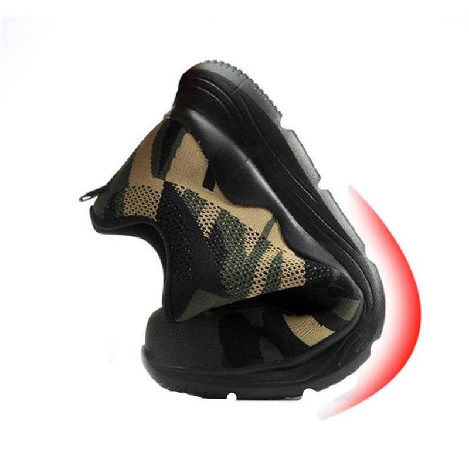 Tenis Seguridad Casquillo MXKAC-002 Talla 4.5US, 23.5MX, 37EUR, Verde/Negro, Plantilla Kevlar, Suela EVA, Punta de Acero, Agujetas, Ligero, Transpirable.