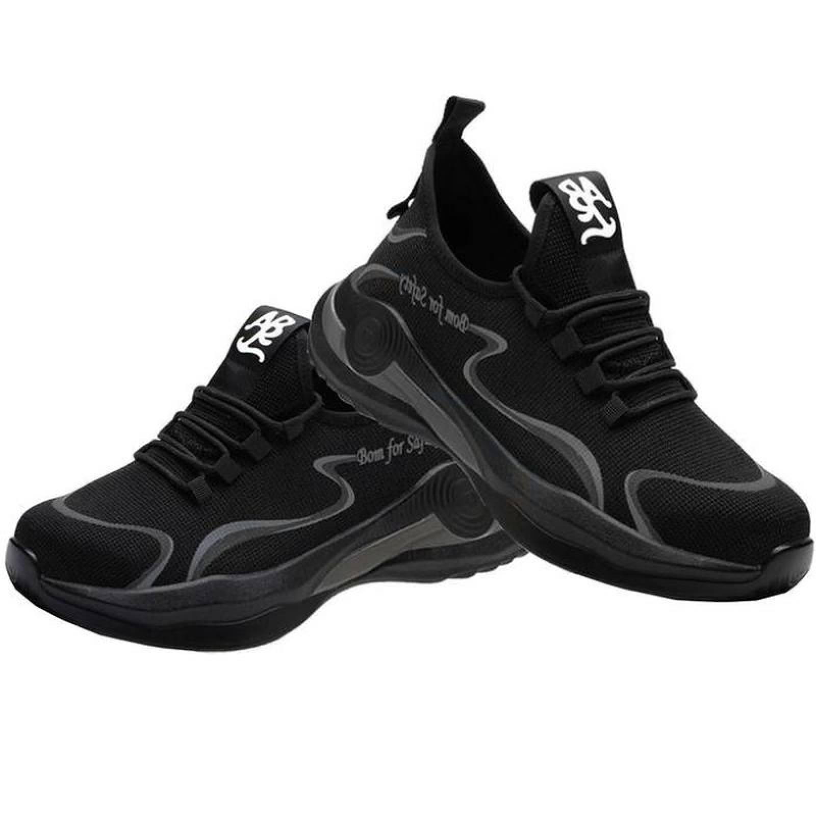 Tenis Botas Antiderrapante MXKHK-005 Talla 7US, 25MX, Negro/Gris, Plantilla Kevlar, Suela EVA, Punta de Acero, Agujetas, Ligero, Transpirable.