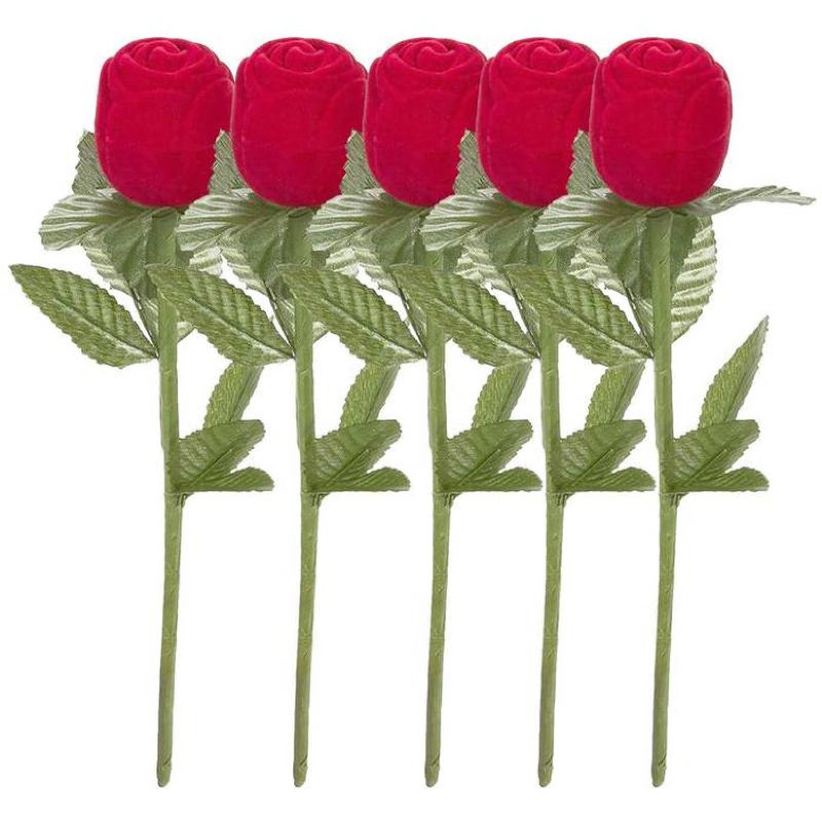 Rosa para Aretes MXRSE-005-2 5 Pzas Rosa Terciopelo RojoVerde, HatchRose