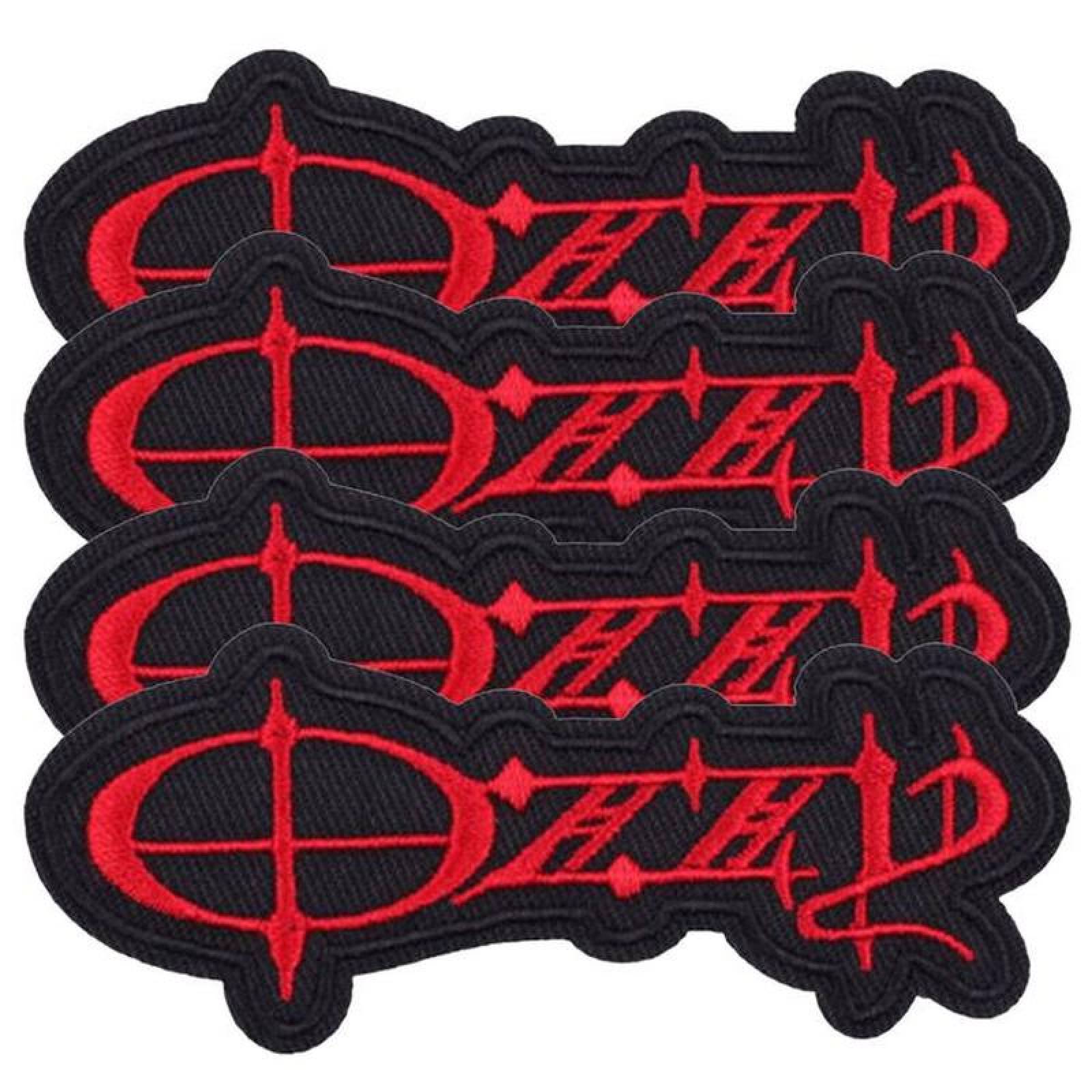 Accesorios para Decorar la Ropa MXMUC-004-3 4 Parches Ozzy 8,3x4,5cm NegroRojo Bordado Adhesivo para Planchar, Music11