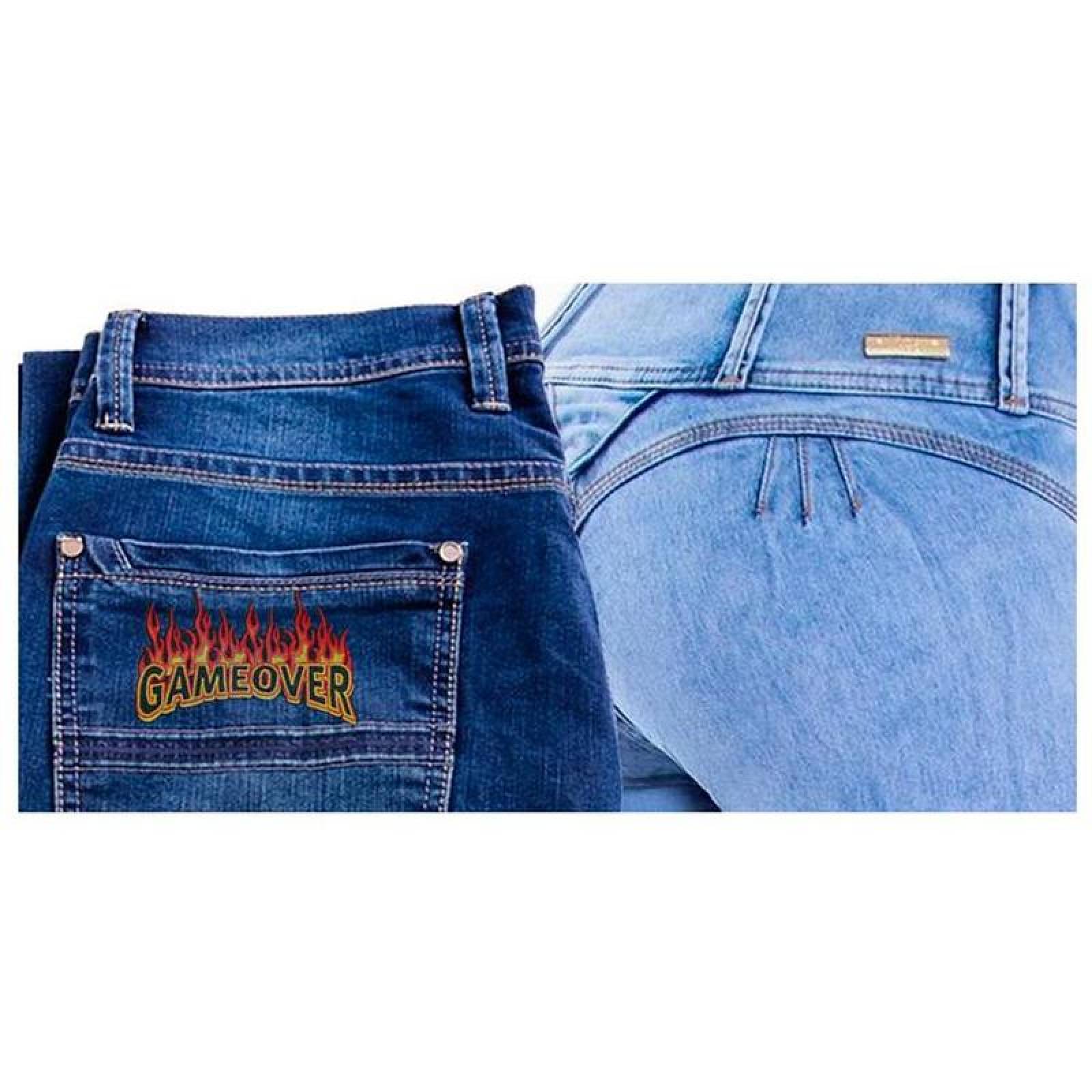 Pegatinas con Letras de Llama MXTIS-002-2 2 Parches Gameover 11x6cm AmarilloRojo Bordado Adhesivo para Planchar, TacticWords07