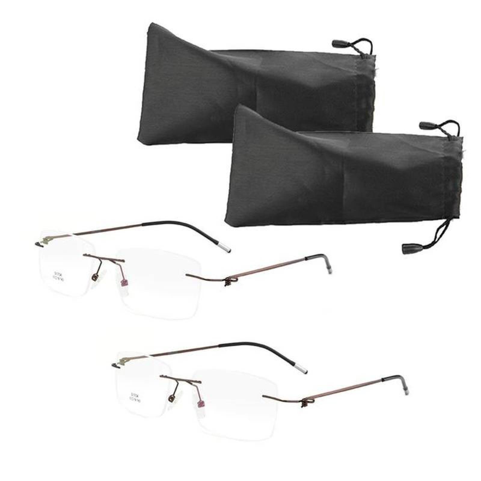 Gafas para escribir MXTLR-010-1 2 Pzas Marco Marrón Protección UV Titanio, TitaniumLuxor