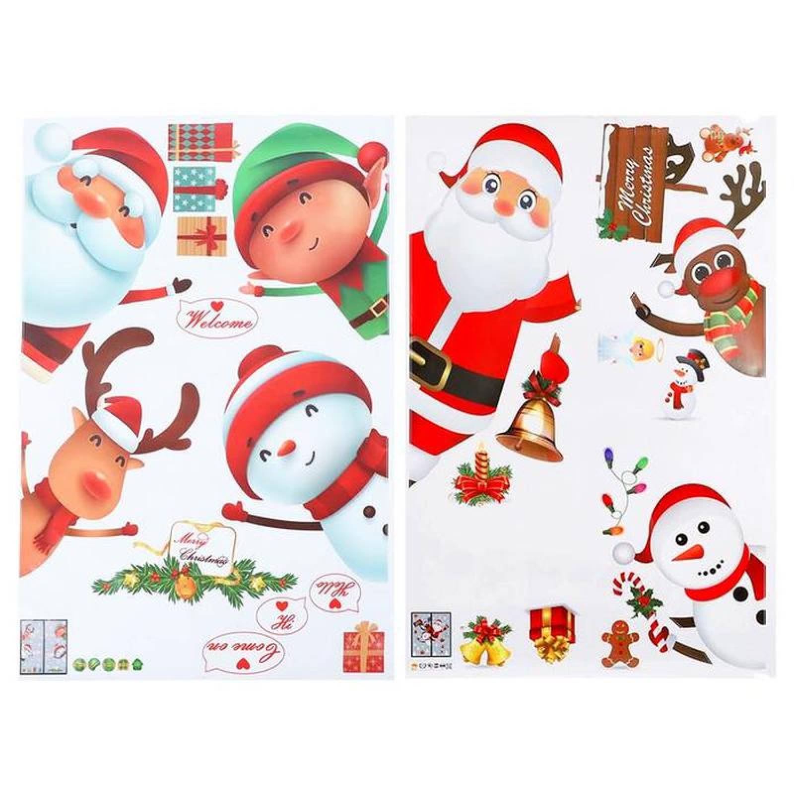 Calcomanías Adheribles Navidad MXKMR-006-5 20 Plantillas de 90x60cm cu PVC Doble Vista, StickMerry