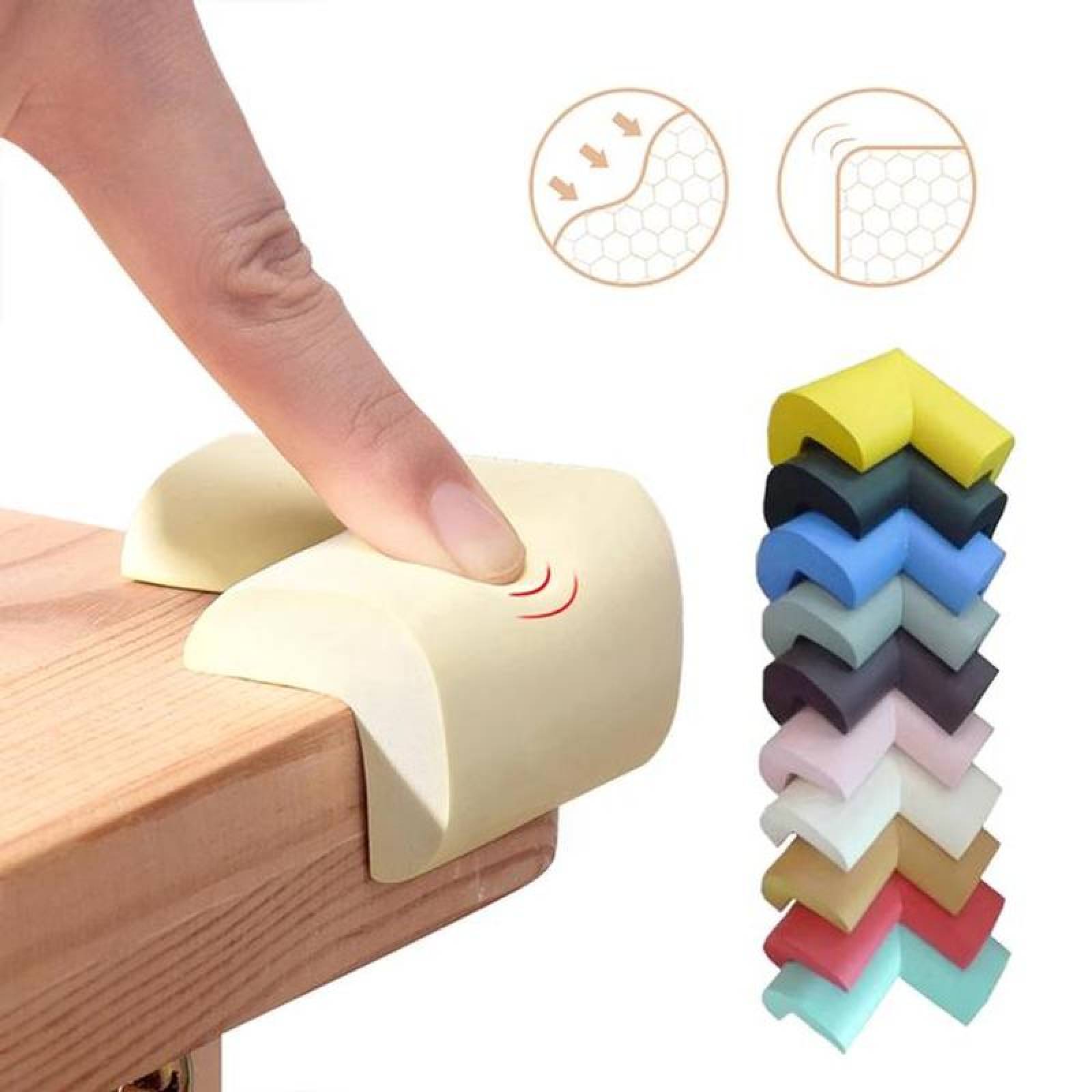Cojines suaves protección muebles MXRCN-002-2 2pzas 6x6x2,5cm Rojo Tipo L Protector Espuma Suave ProtekRed