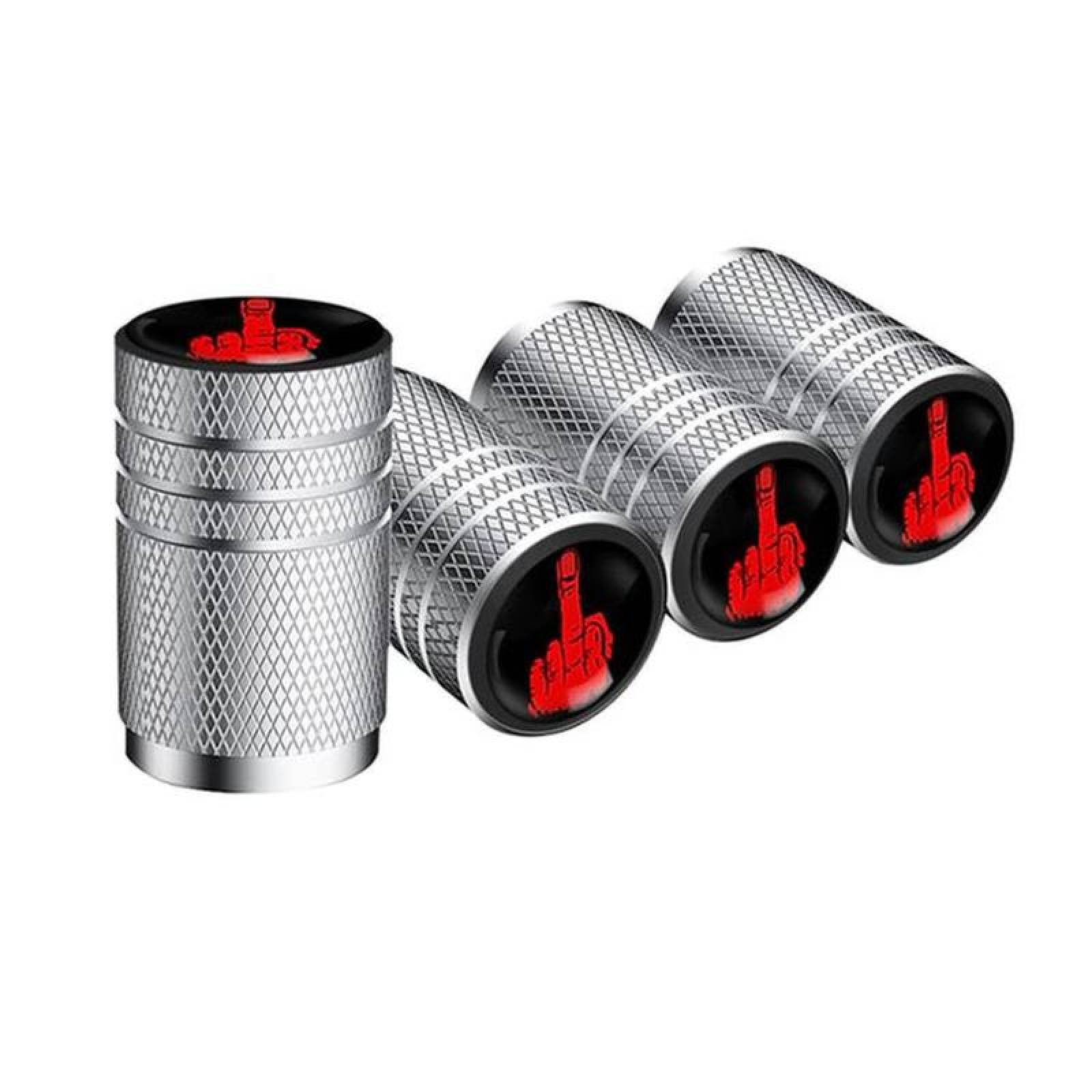 Tapones para Válvulas de Llanta MXFGV-004 8 Pzas1,6x1cm Aluminio NegroRojo Universal, FingValv