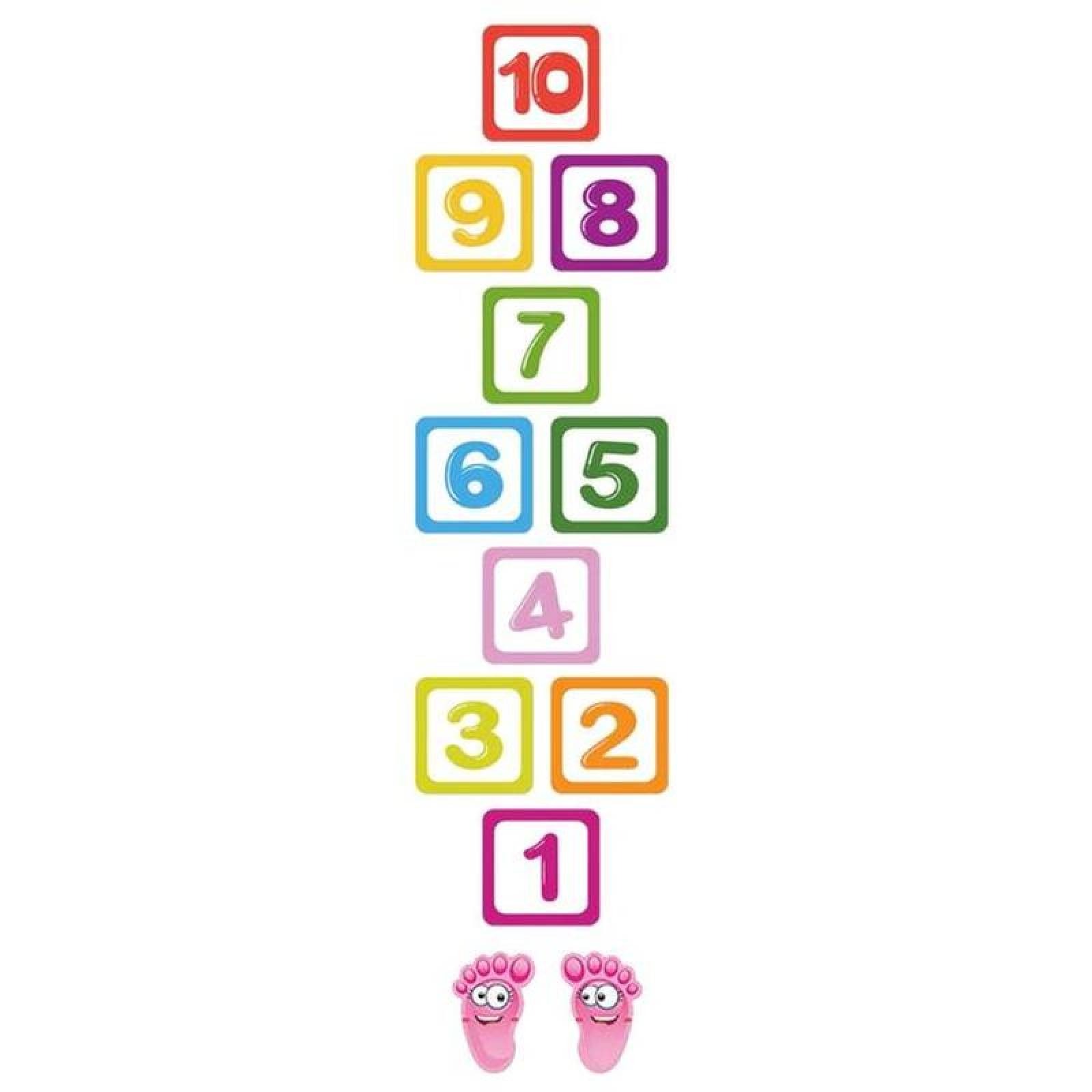 Calcomanías juegos de Aprendizaje MXNUM-001-6 1 Juego de Pegatina de Número PVC Mediano Multicolor, HopNum