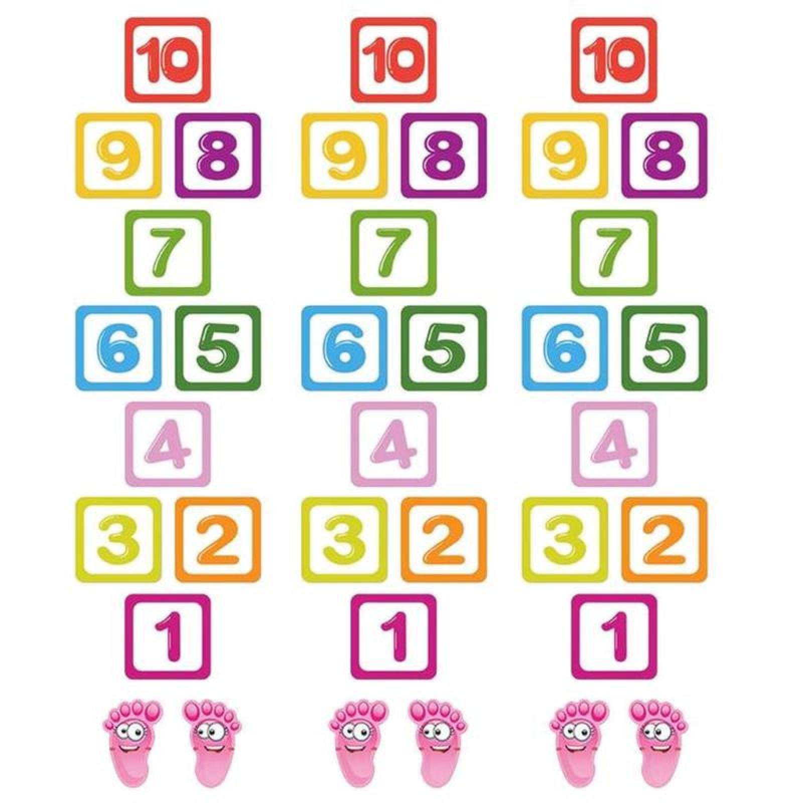 Números Adheribles del 1 al 10 MXNUM-003-4 3 Juegos de Pegatinas de Números PVC Mediano Multicolor, HopNum