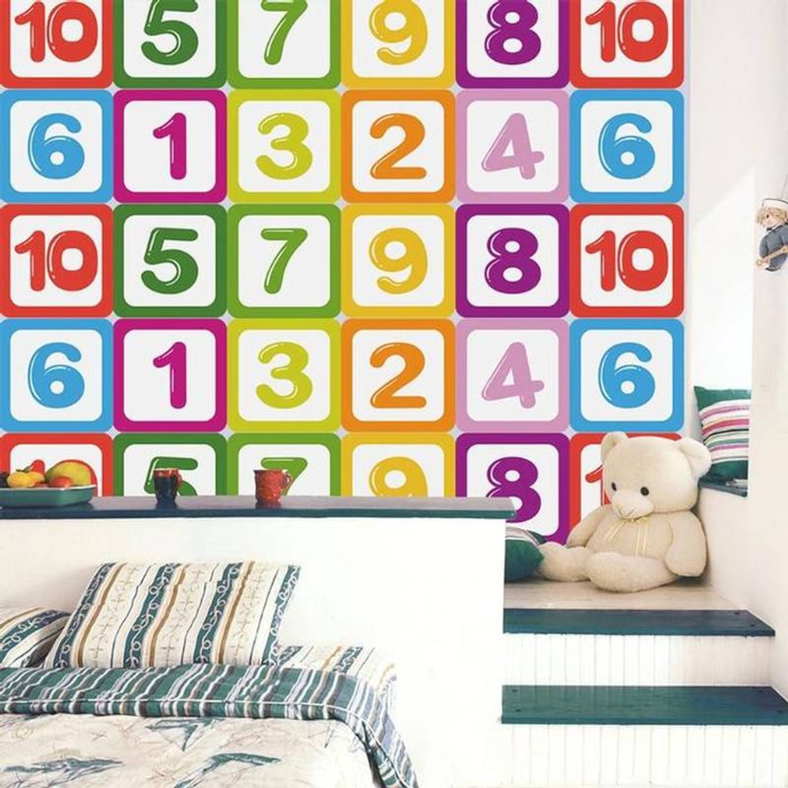Calcomanías en Rompecabezas MXNUM-005-5 5 Juegos de Pegatinas de Números PVC Mediano Multicolor, HopNum