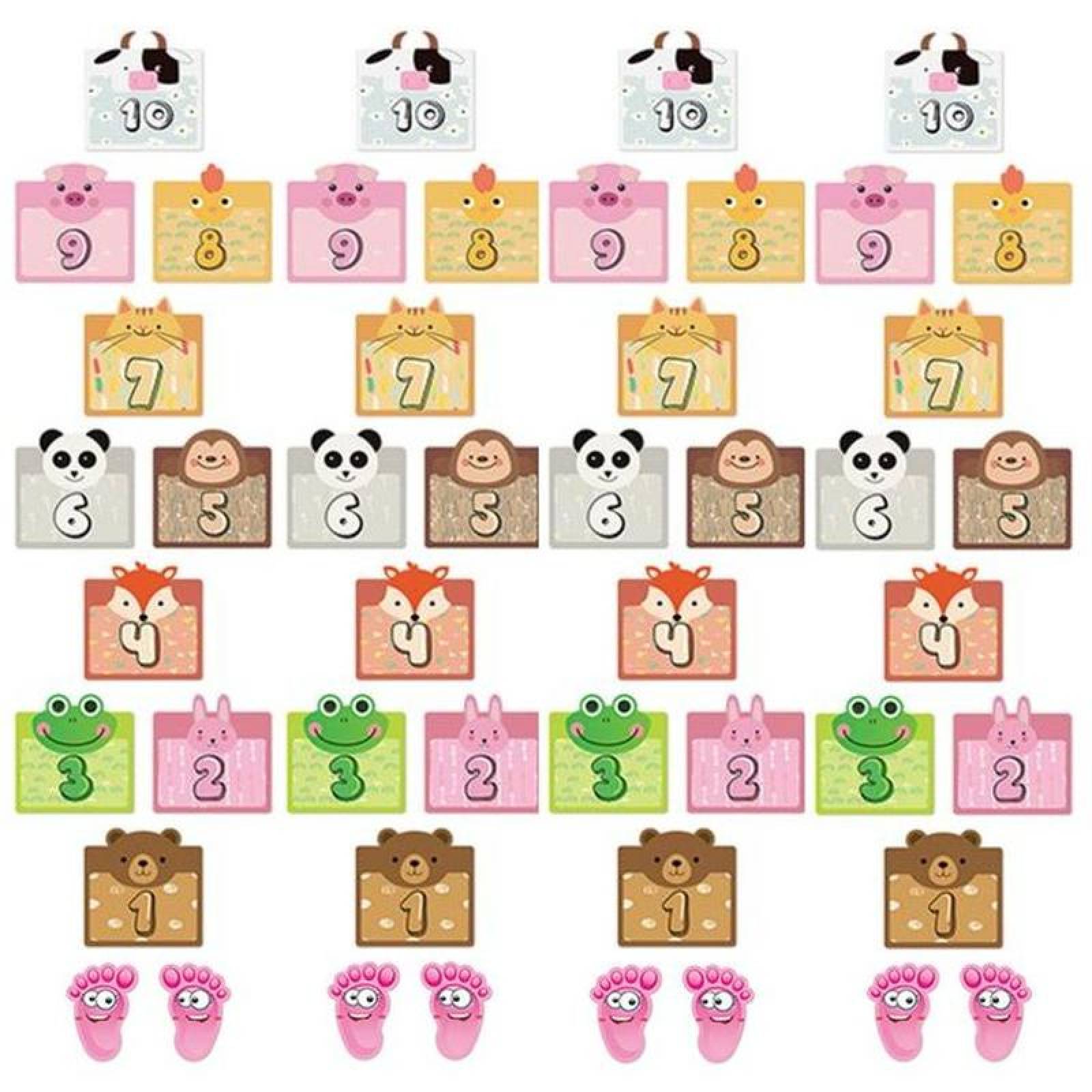 Calcomanías juegos Didacticos MXOPA-004-5 4 Juegos de Pegatinas de Animales PVC Mediano Multicolor, HopAnimal