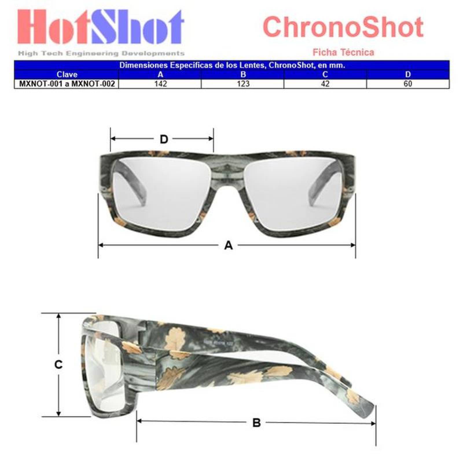 Gafas Polarizadas MXNOT-002-1 2 Pzas, Camaleón Lentes Polarizados Fotocromático Estilo Cuadrado, ChronoShot