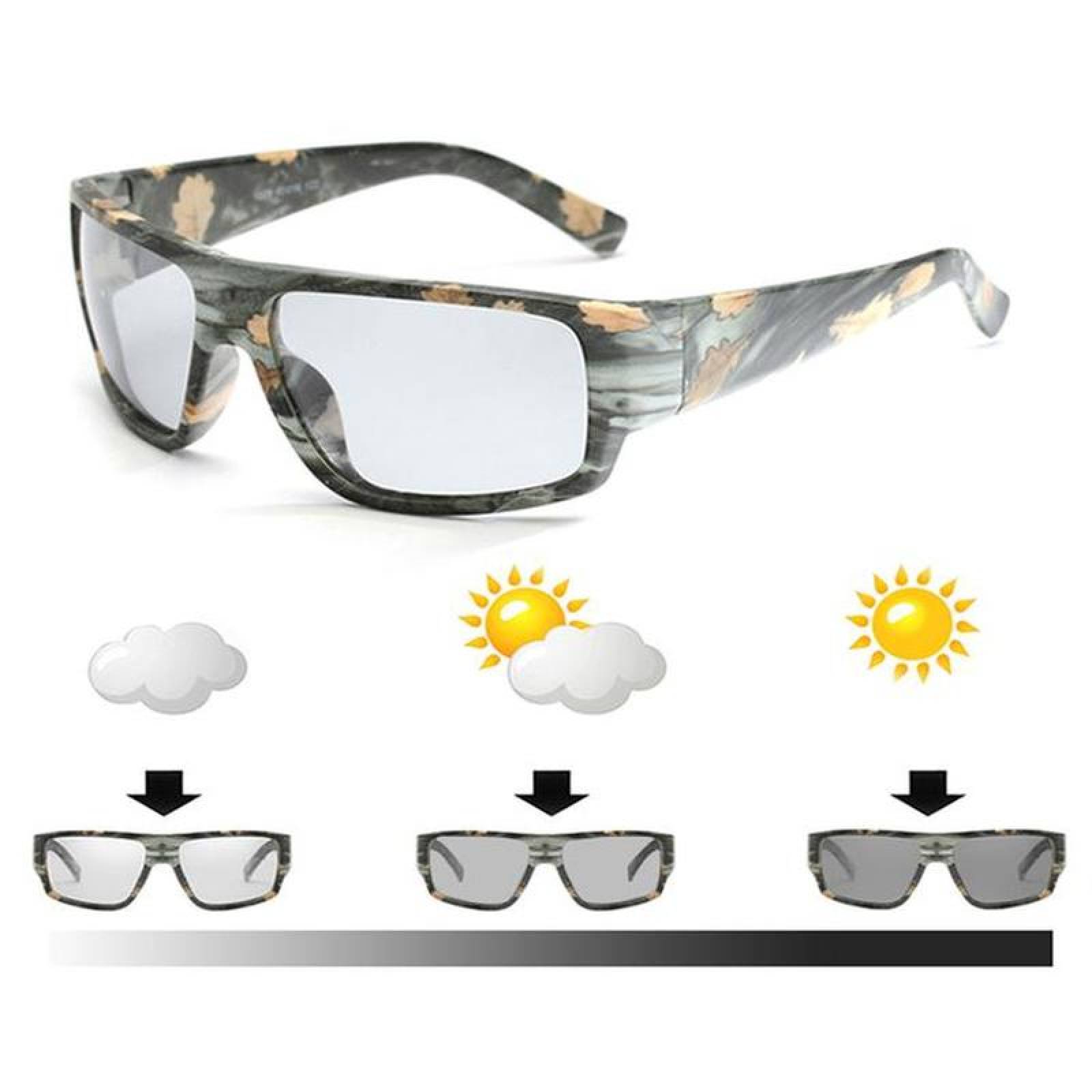 Gafas Polarizadas MXNOT-002-1 2 Pzas, Camaleón Lentes Polarizados Fotocromático Estilo Cuadrado, ChronoShot