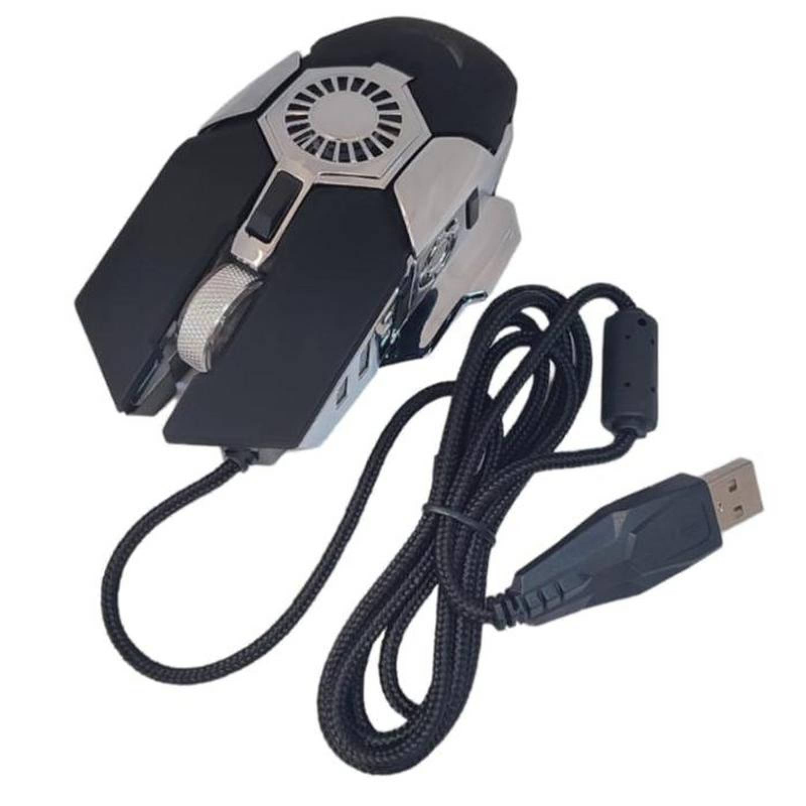 Mouse Gamer de Alta velocidad MXGAW-001-26 Tipo 7D Alámbrico Negro 7 Botones Rueda Desplazamiento Láser Óptico, GamWor