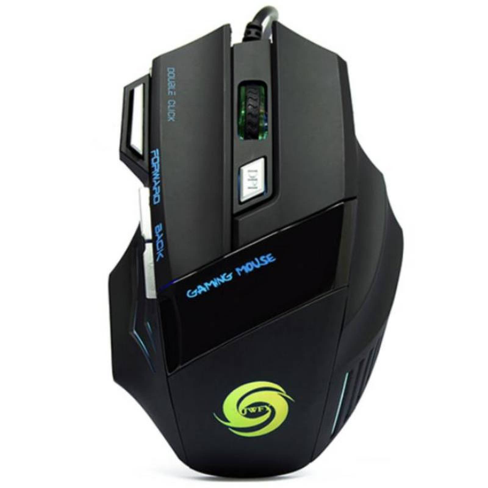 Ratón Gamer Practico Para Pc MXMS2-001-18 Tipo 7D Alámbrico Negro 7 Botones Rueda Desplazamiento Láser Óptico, MousPlus