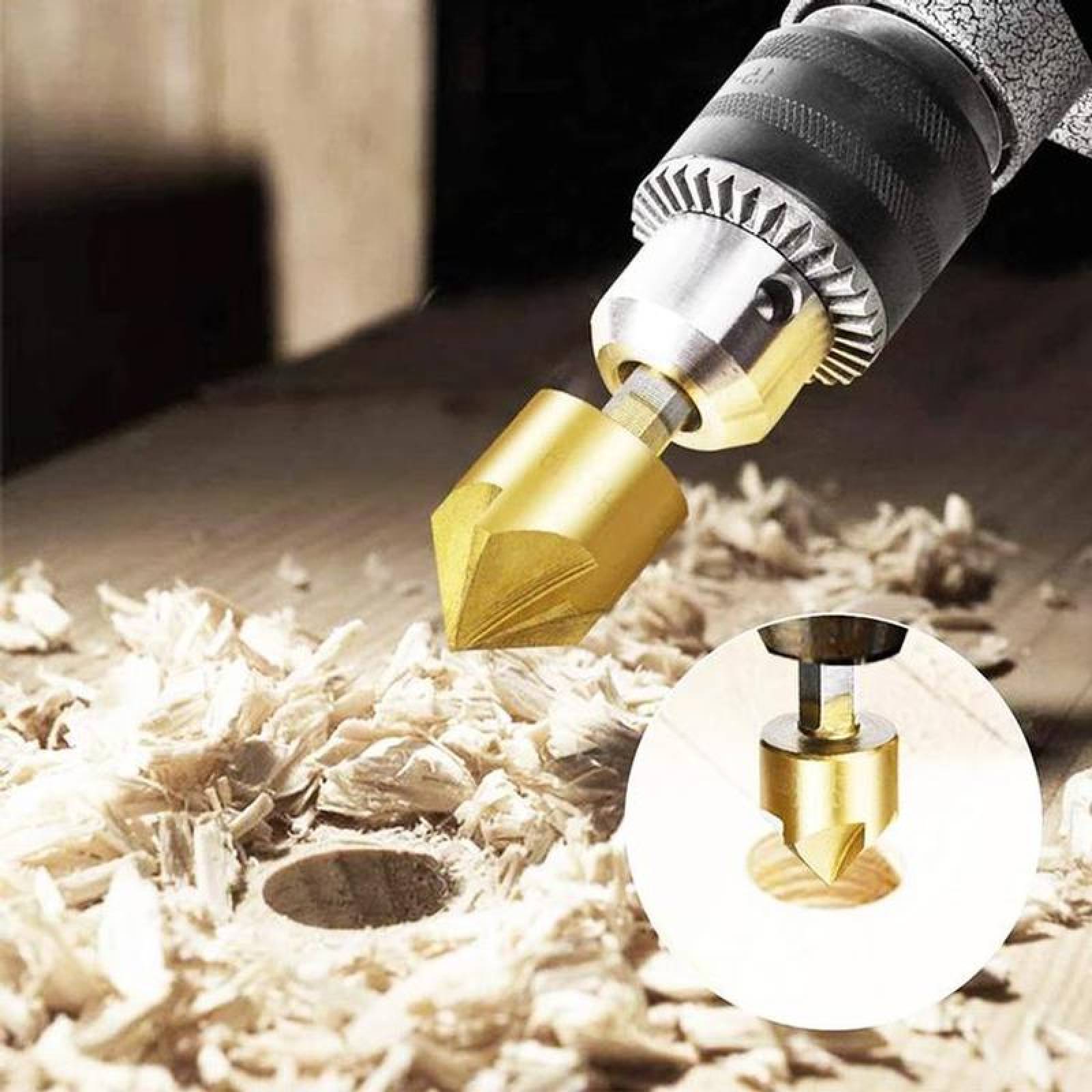 Avellanadores brocas paquete MXDGN-002-1 12pzs 689121619mm Dorado Acero Avellanador DrillGolden